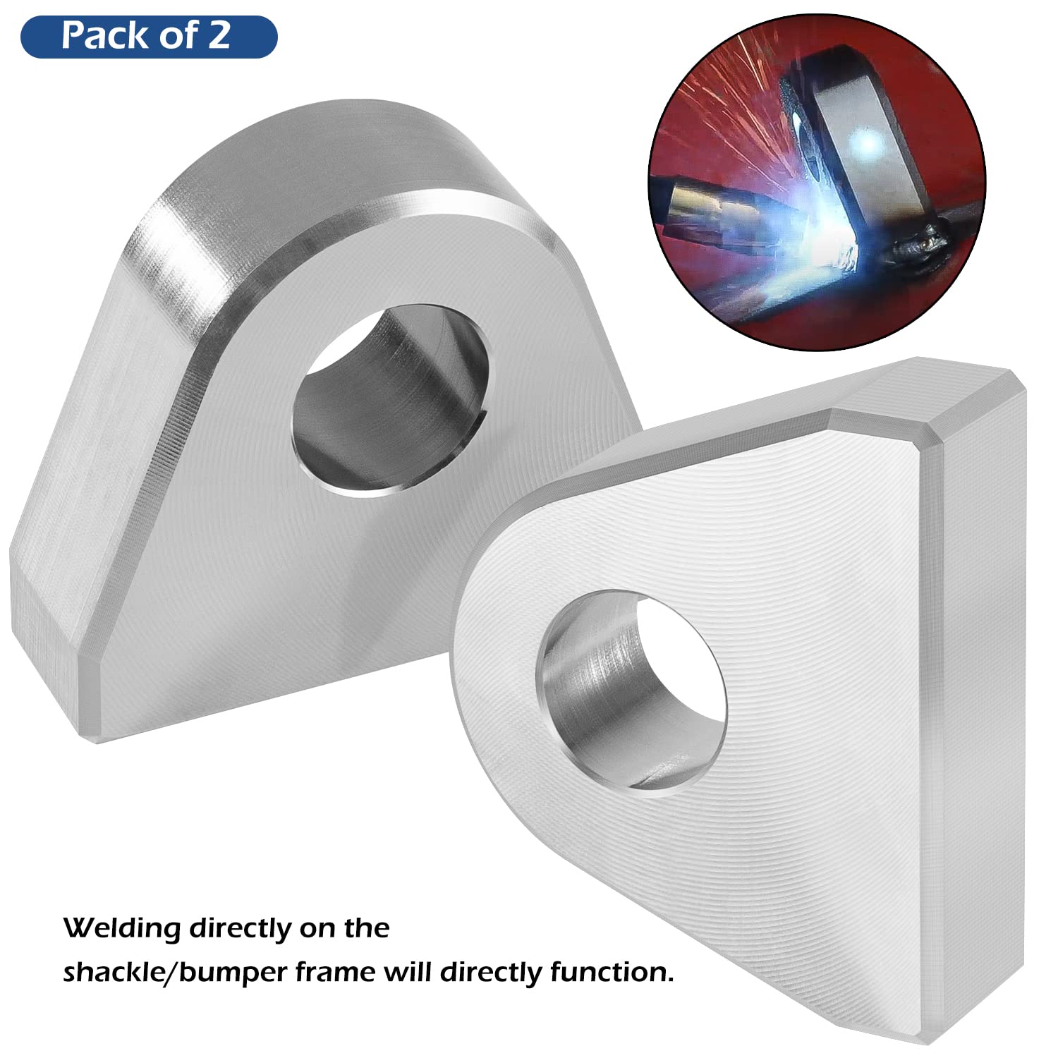 Weld On Shackle/Clevis Mounts 1' Thick Steel (Pack Of 2)