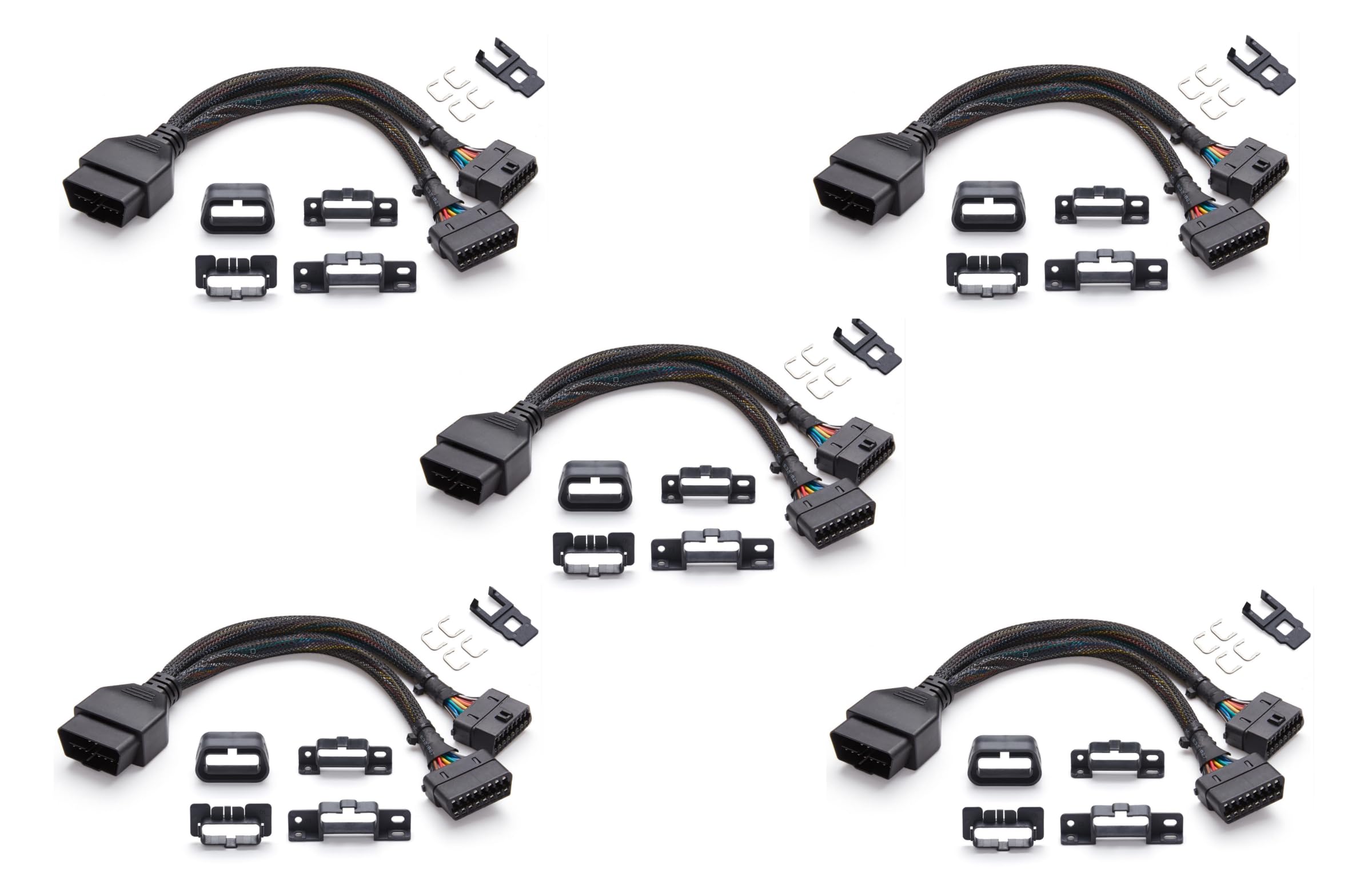 OBD2 Splitter for Ford and for GM, bbfly-B54 5Pack OBDII Splitter 2 Way Extension Cable 1FT/30CM (B54 5Pack)