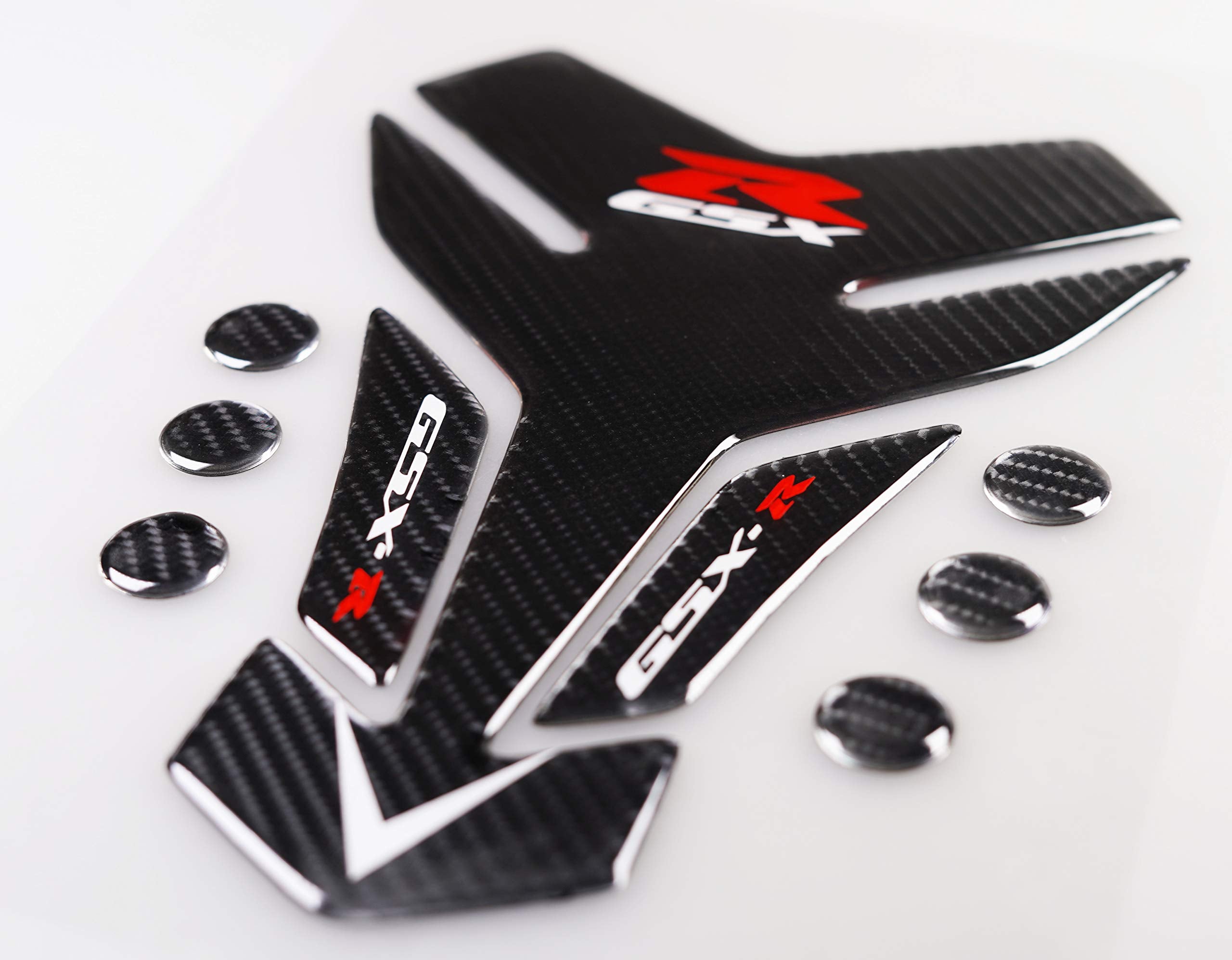 Revsostar Real Carbon Fibre Gas Cap, Tank Pad, Anti Slip Sticker,Tank Protector For Gsxr 600 750 (2006 2007)