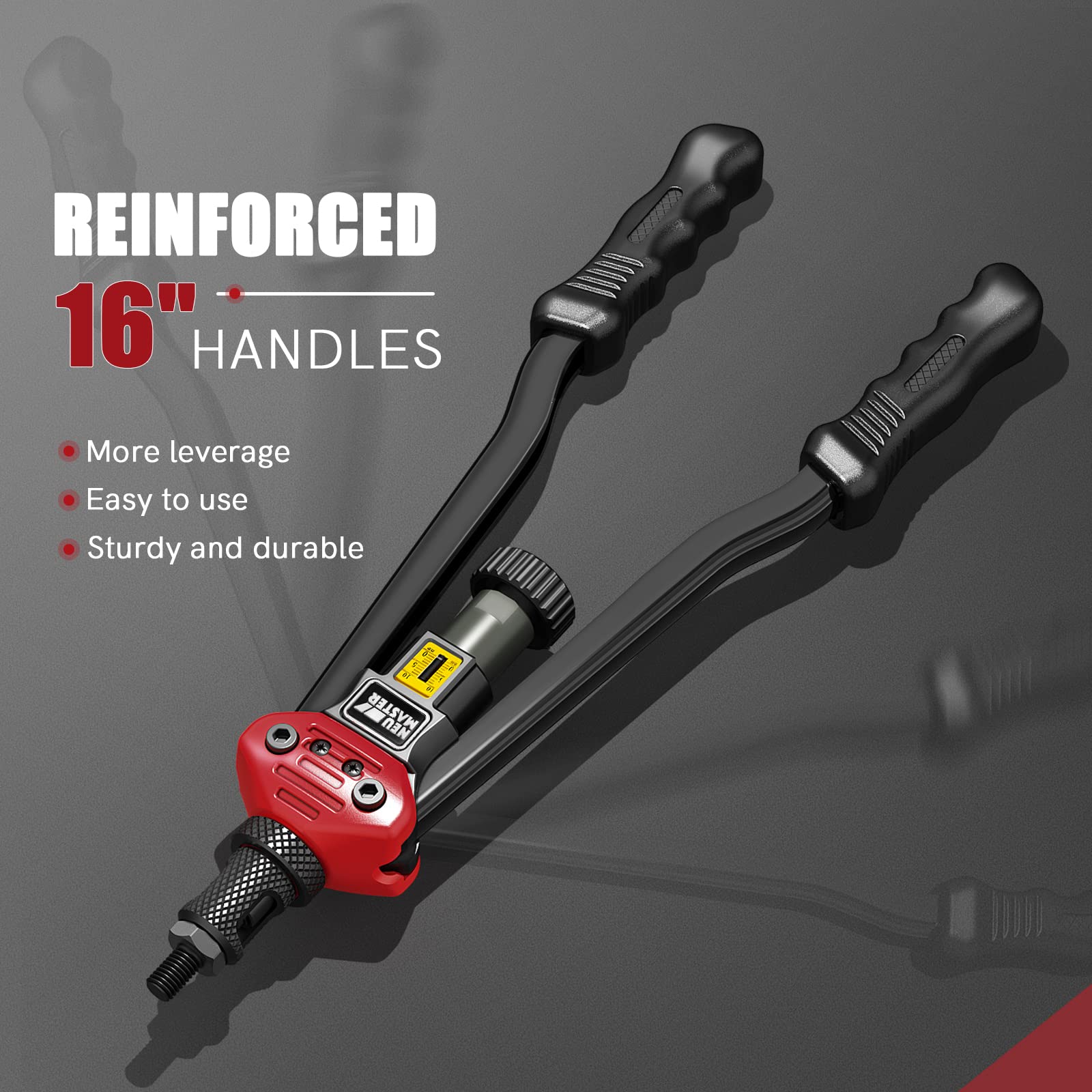 Neu Master Rivet Nut Tool, 16    Versatile Rivnut Tool Kit With 13 Metric & Sae Mandrels, 192Pcs Rivnuts, Hand Nutsert Rivet Too