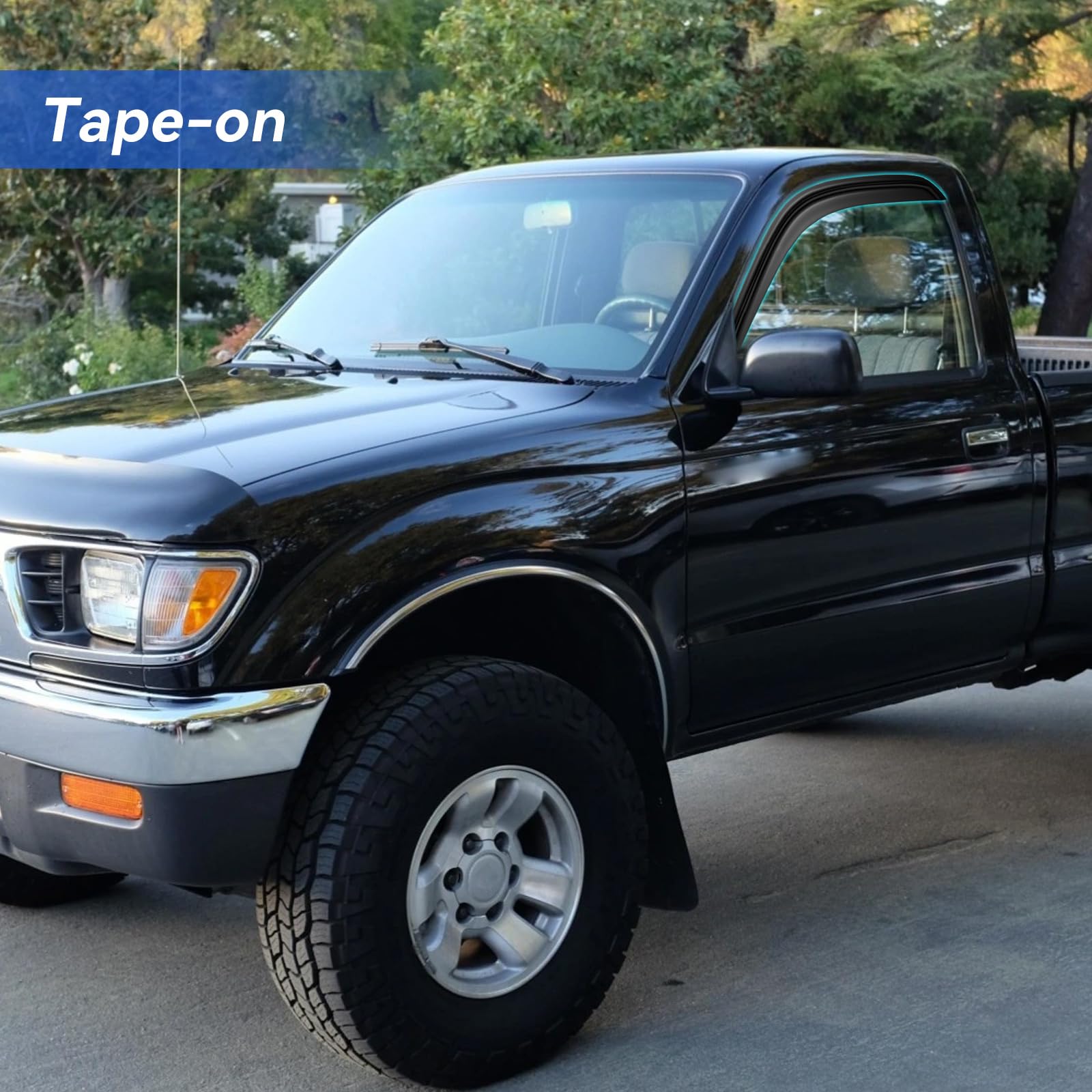 Window Visors Rain Guards For 1995-2004 Toyota Tacoma Regular Cab, Out-Channel Window Vent Wind Deflectors Visors Shades For 95-