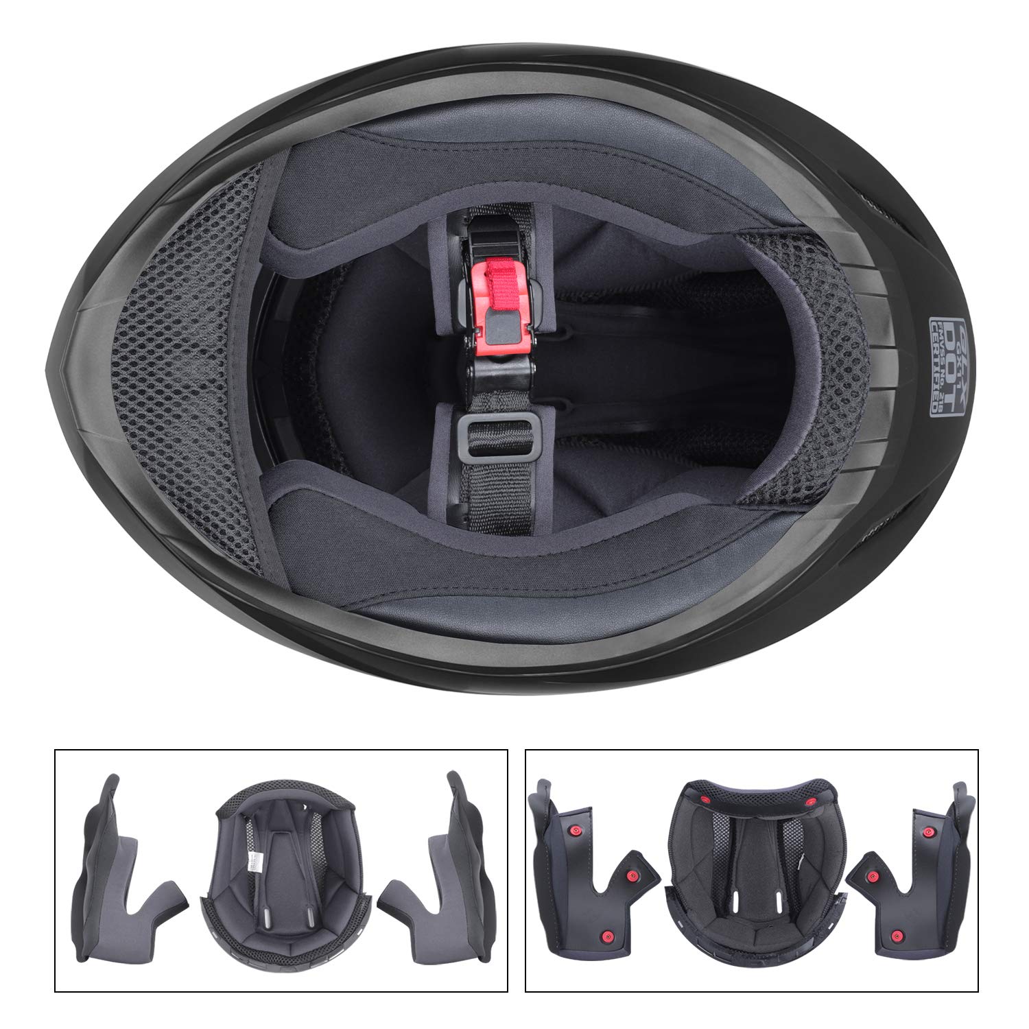 Glx Gx11 Compact Motorcycle Helmet - Black, Small - Full Face W/ Tinted Visor, Dot Approved