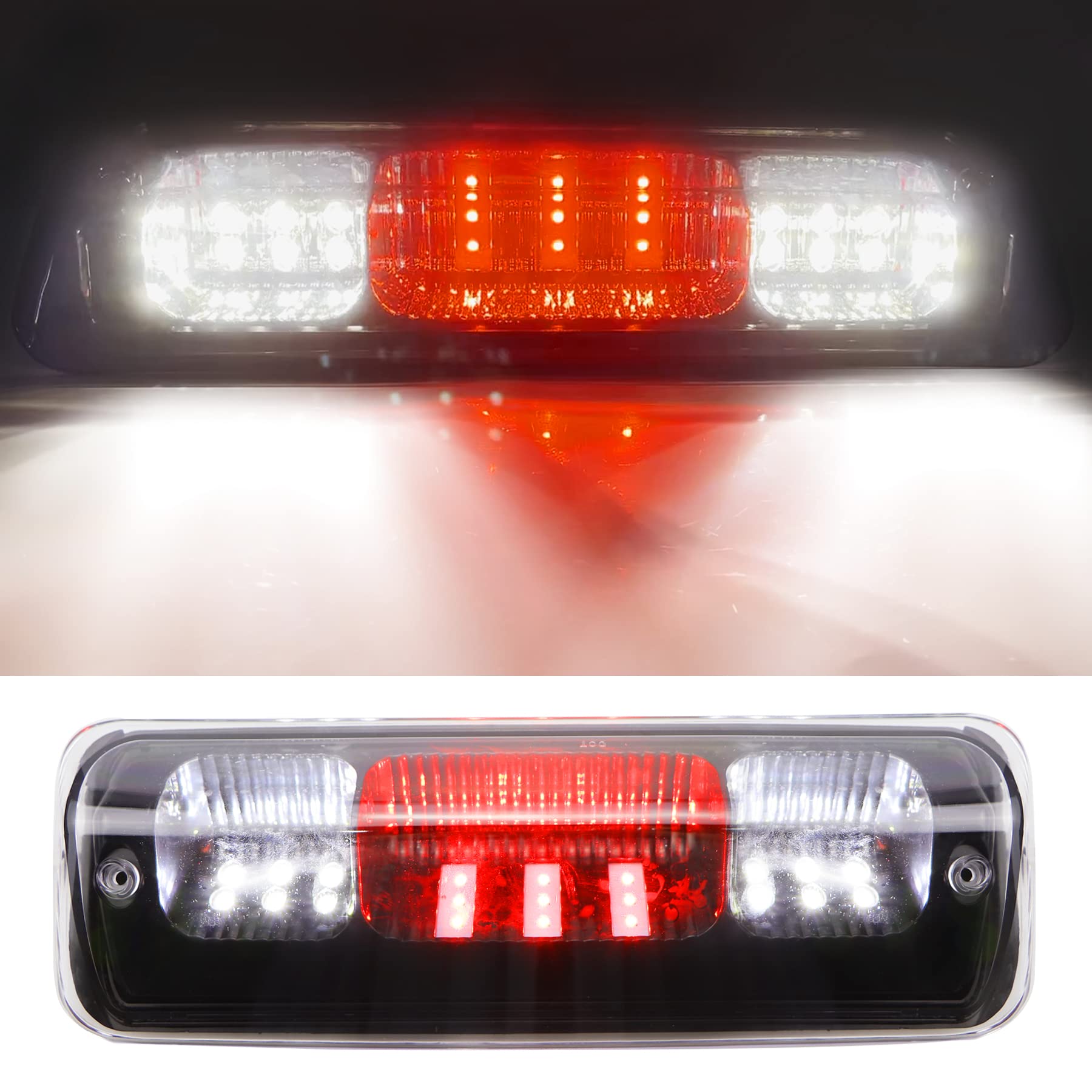 For 2004-2008 Ford F150 3Rd Brake Light, For 2007-2010 Ford Explorer Sport Trac Led Third Brake Light High Mount Brake Light Waterproof Cargo Light (Black Housing Clear Lens)