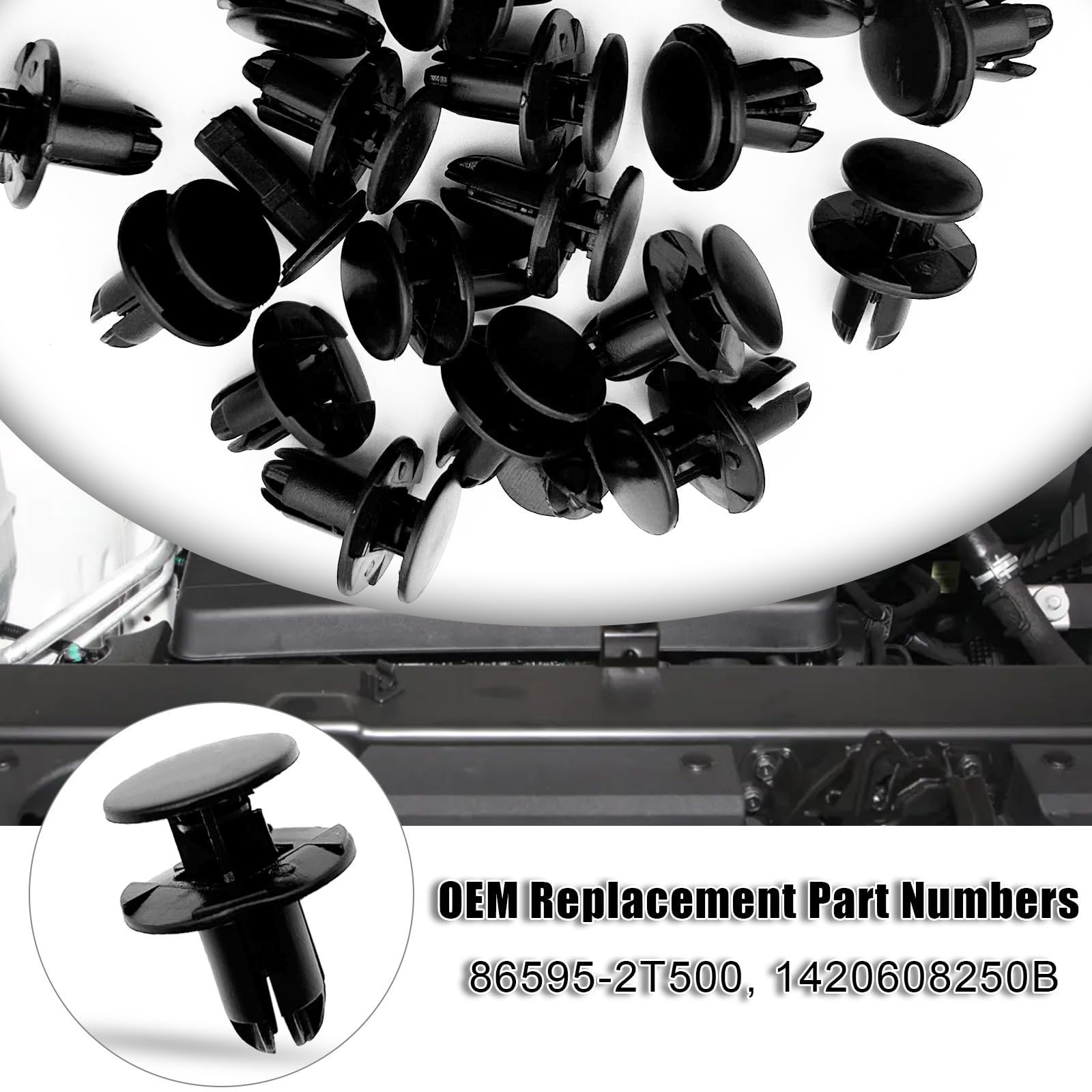 20PCS Type Retainer Clip Fastener, Bumper Engine Under Cover Fender Liner Fastener Push-Type Retainer Clip, Compatible with Hyun