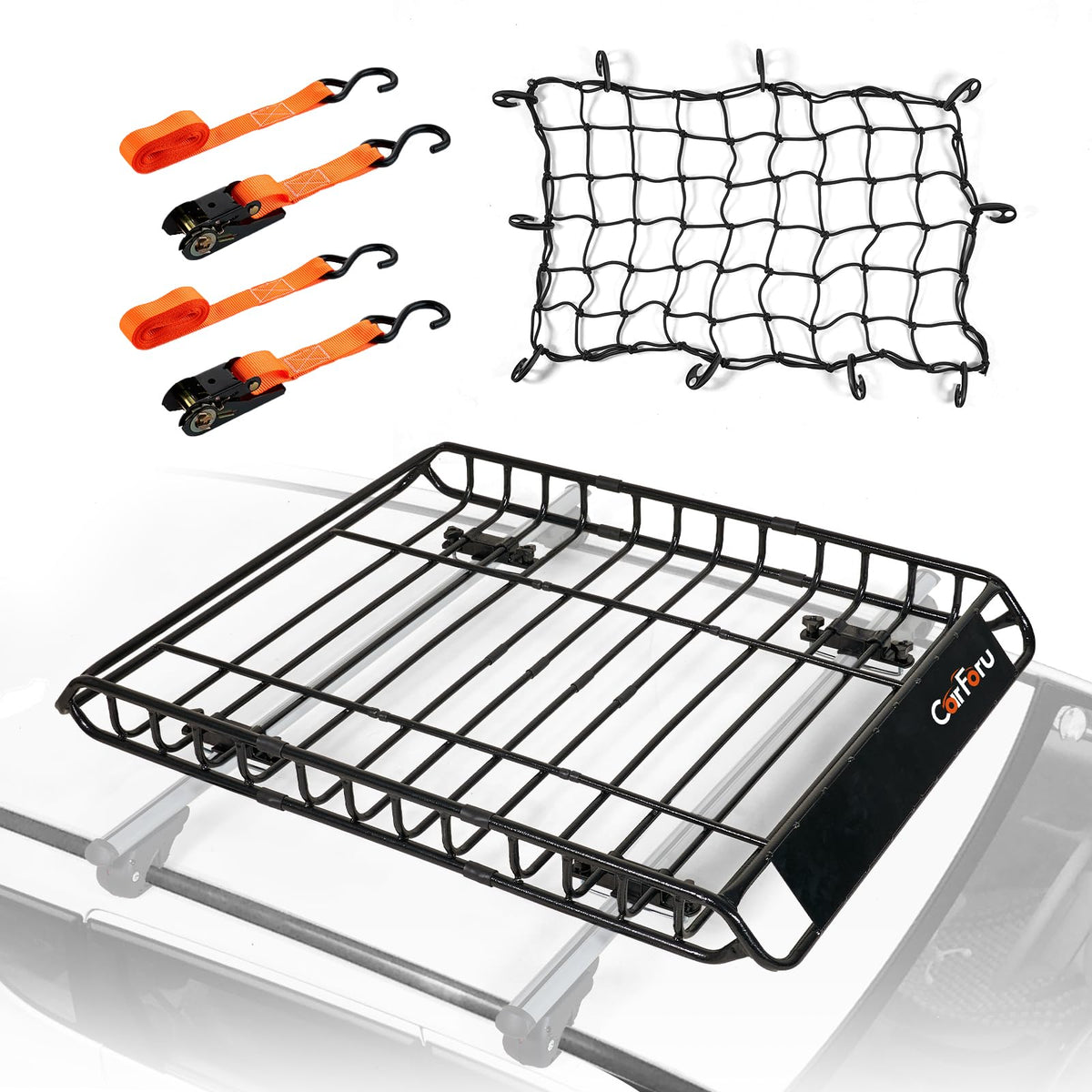 Carforu Roof Rack Basket 51 X 36 X 5 Universal Rooftop Cargo Basket WBCARB0D25GHTG3