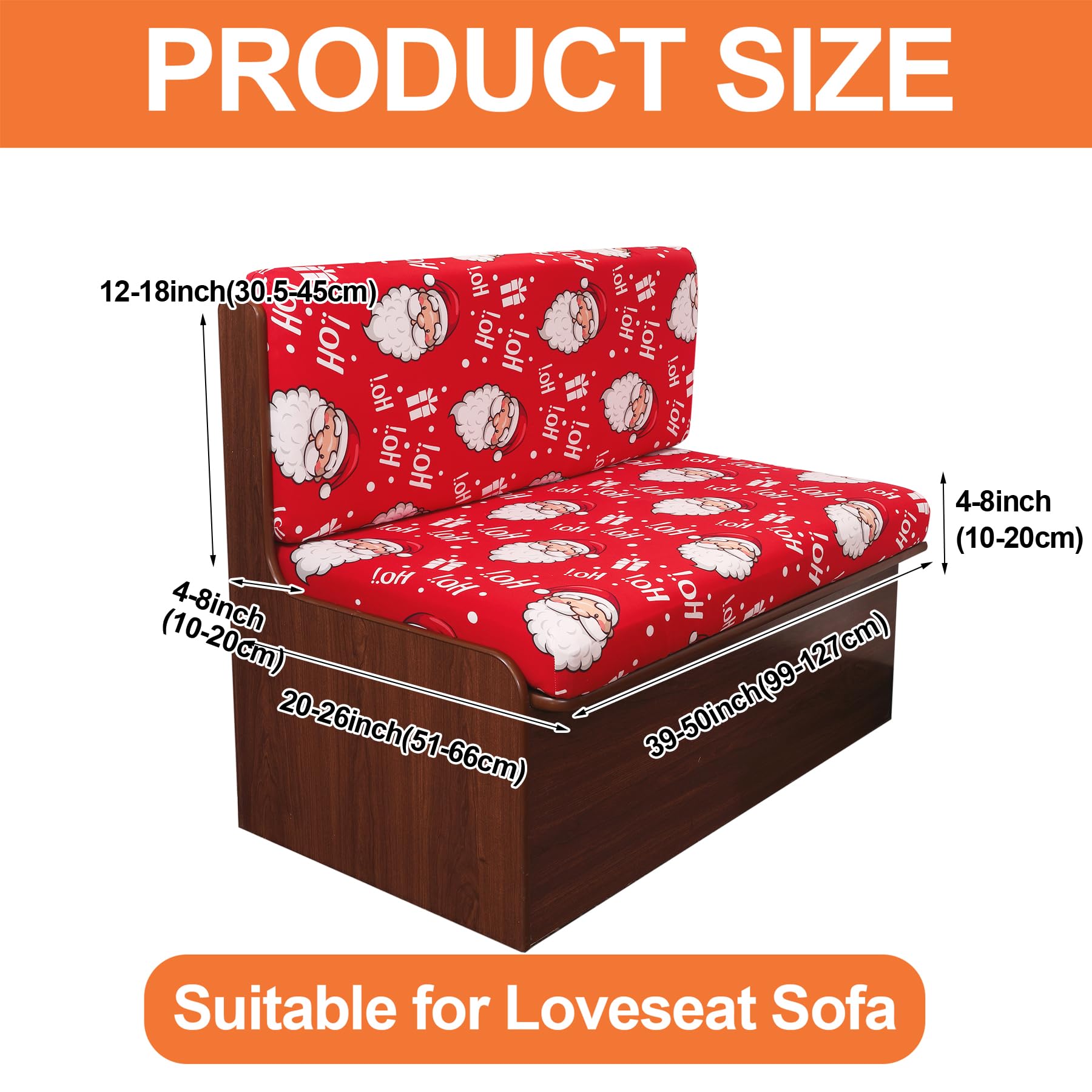 Fuangui Christmas Rv Dinette Cushion Covers Stretch Camper Cushion Cover Booth Seats Replacement Rv Cushion Covers Washable Sofa