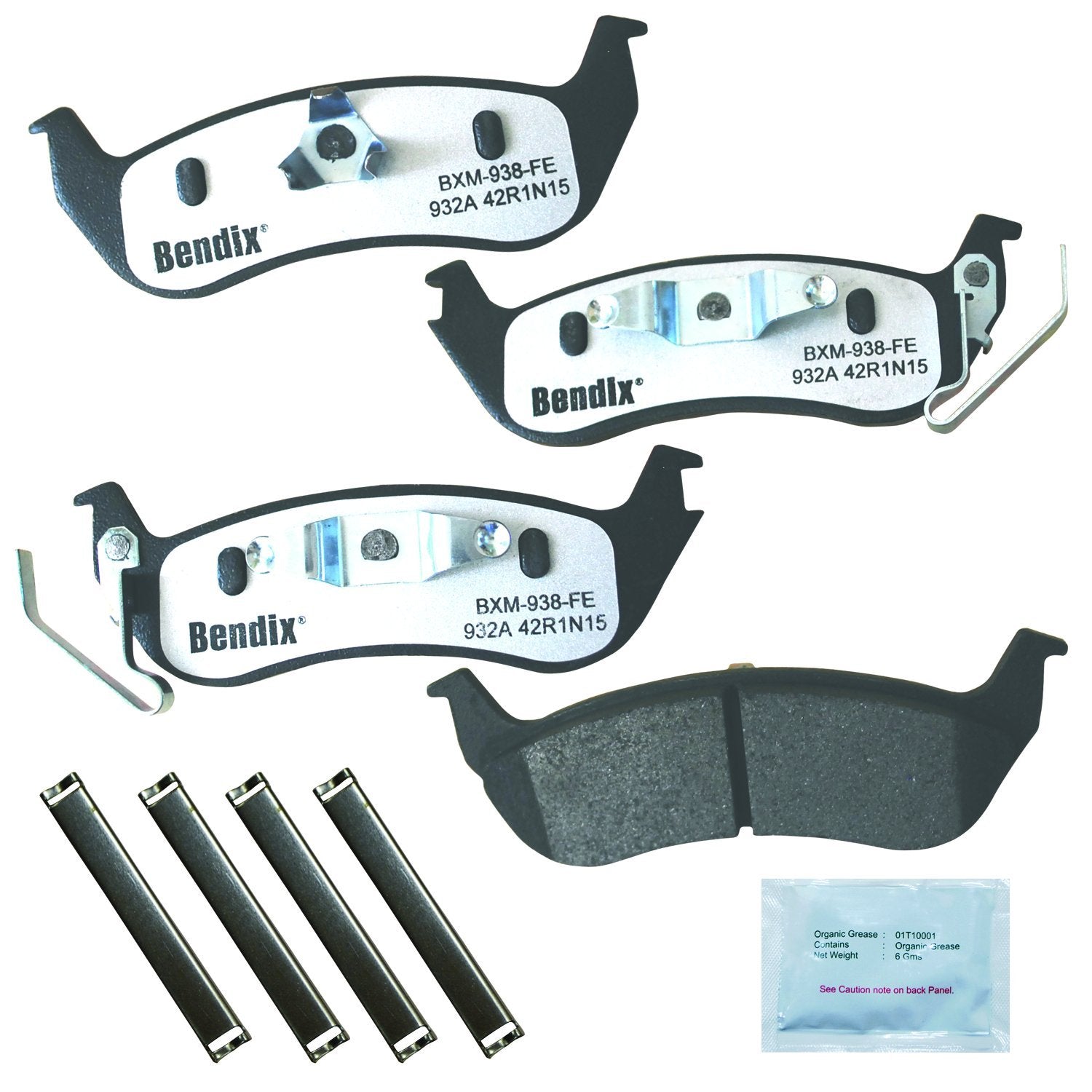 Bendix Fleet Metlok Mkd932Afm Semi-Metallic Rear Brake Pads For Ford Crown Victoria 2011-2003, Ranger 2011-2010, Lincoln Town Ca
