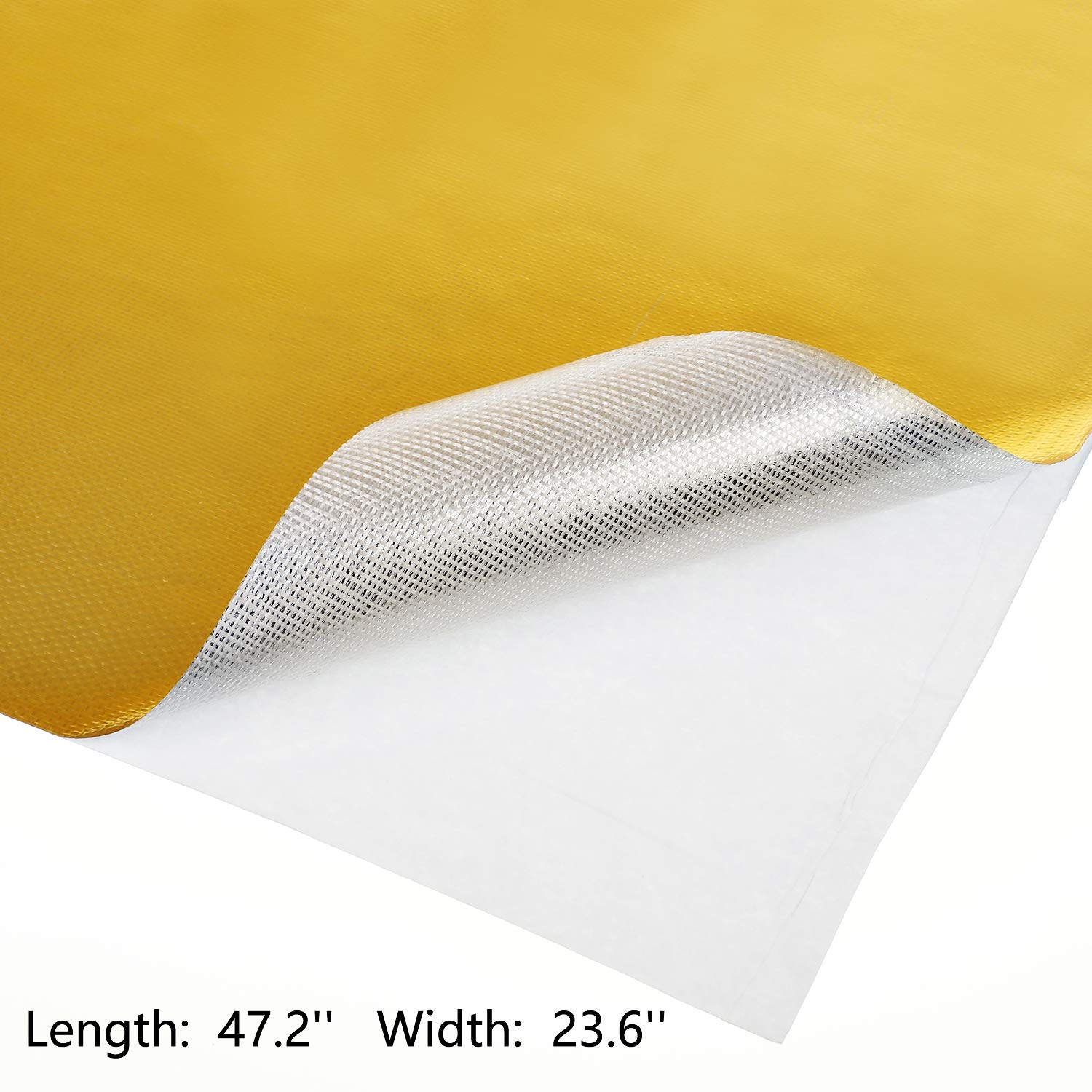 BBTO Heat Reflective Sheet Adhesive Backed Aluminized Fiberglass Heat Shield Tape Protection Barrier Heat Shield Resistant Mater