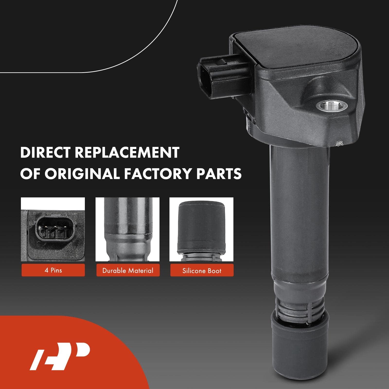 A-Premium Set Of 4 Ignition Coil Pack And Iridium Spark Plugs Compatible With Honda Civic 2006-2011 L4 1.8L