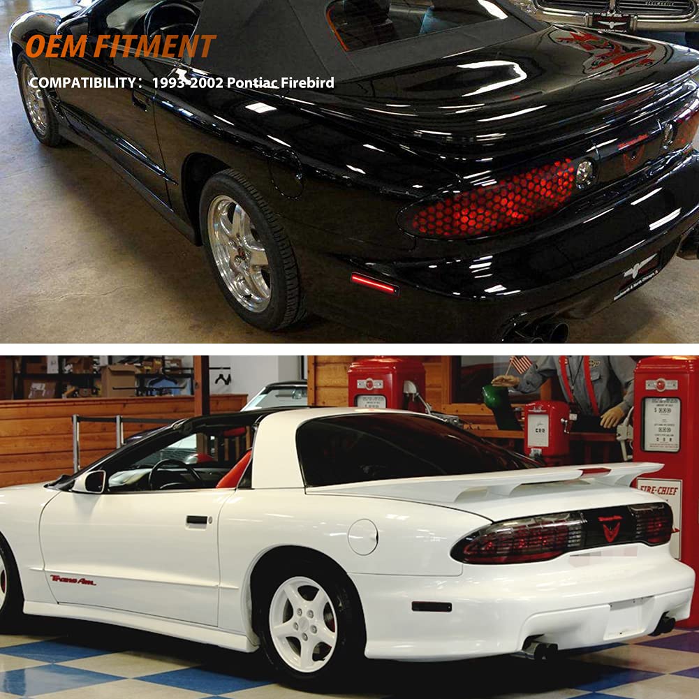 Adiil Side Maiker Lights Bumper Reflector Lamps Cover Housing Kit Compatible With 1993-2002 Pontiac Firebird Trans Am