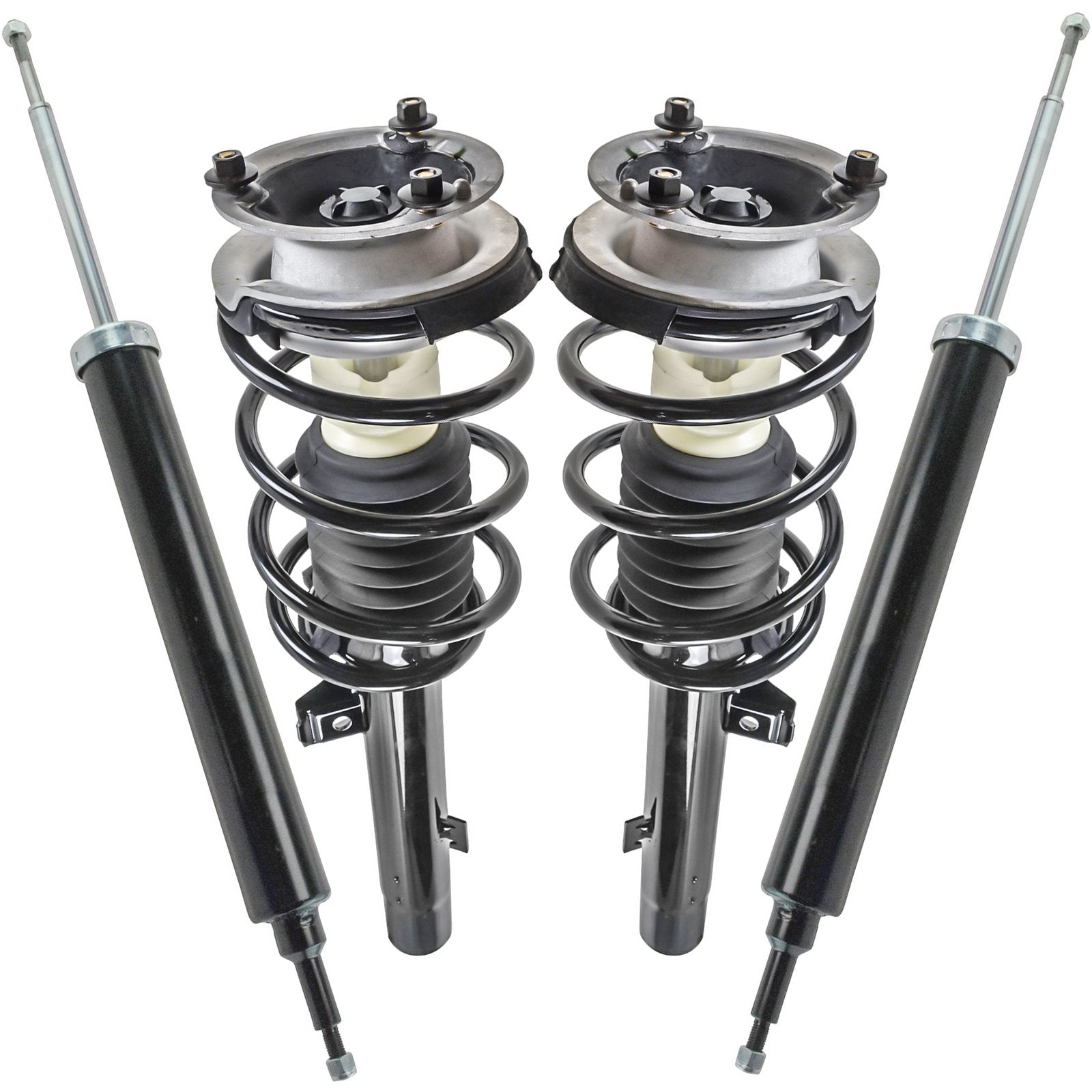 Trq Front Complete Loaded Strut Spring Assembly Rear Shock Absorber Kit Set 4Pc Rwd Compatible With 2008-2012 Bmw 128I 2008-2013