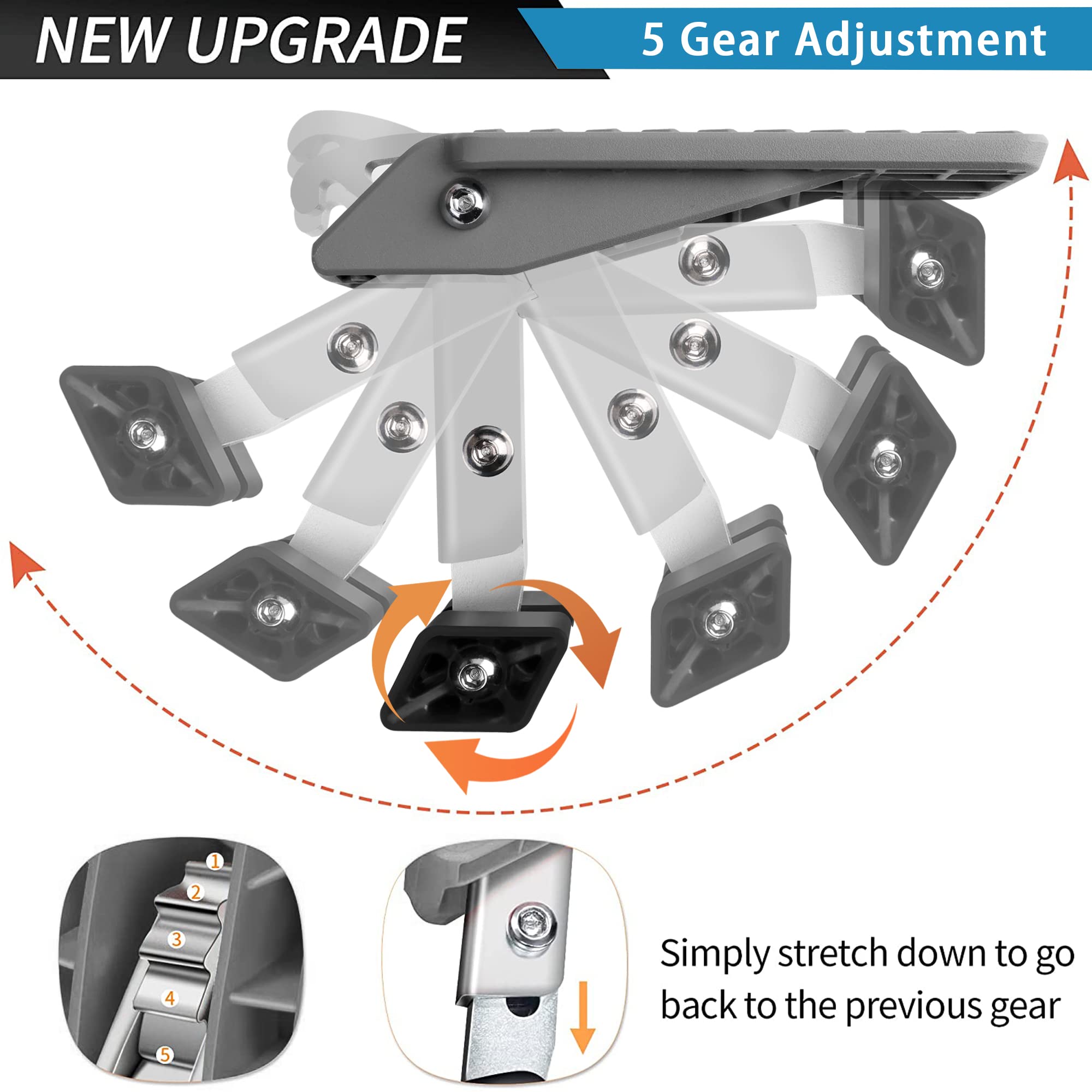 Tooenjoy Universal Car Door Step With 5 Gear Adjustment/No Assembly, Easy Access To Rooftop With Both Feet