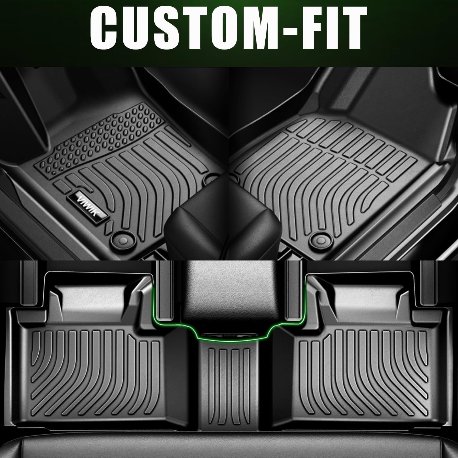 Viwik Floor Mats Compatible For 2013 2014 2015 2016 2017 Accord, Car Mats All Weather Custom Floor Liners Full Set Include 1St A