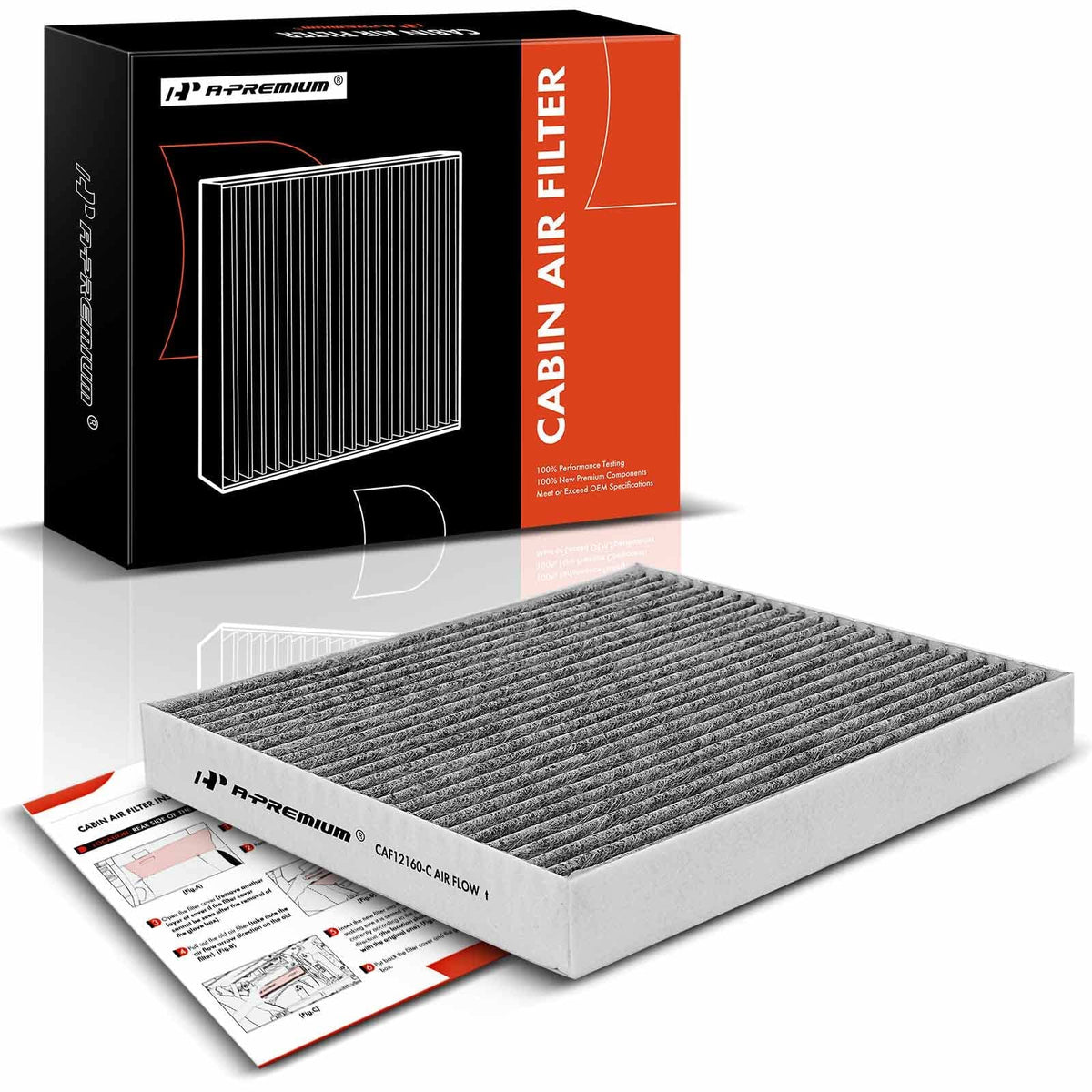 A-Premium Cabin Air Filter With Activated Carbon Compatible With Hyundai & Kia - Kona 18-22, Tucson 16-21, Veloster 19-21, Venue