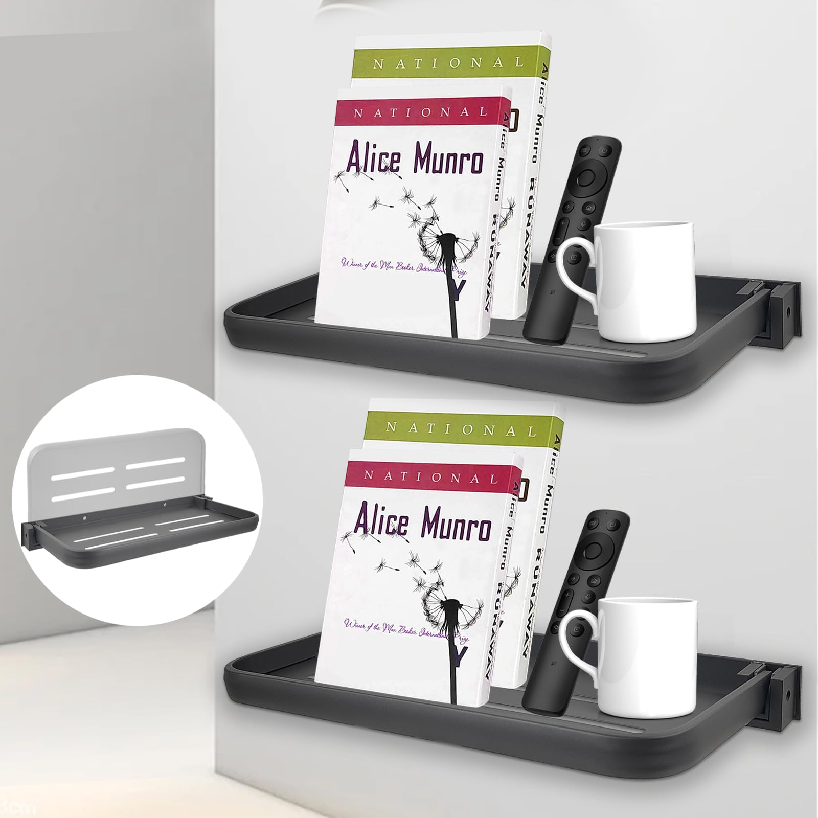 YEXEXINM 2 Pack RV Aluminum Fold-Down Wall Shelf - Wall-Mounted Hidden Foldable Shelf for Compact Camper Storage | Perfect RV Sh