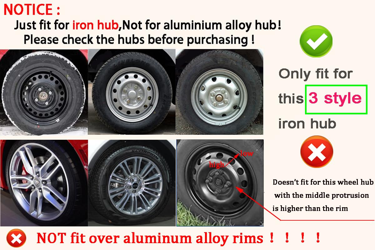 Hubcap Wheel Cover Replacement R14 Hub Caps Universal Wheel Rim Cover Abs Material Exterior Accessories Snap On Car Truck Suv -S