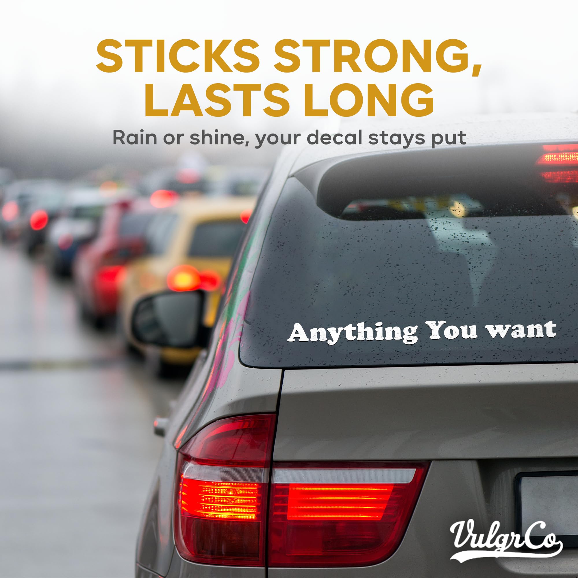 Vulgrco Custom Windshield Sticker, Create Your Own Custom Vinyl Decals For Cars, Long-Lasting Front Windshield Decals For Trucks