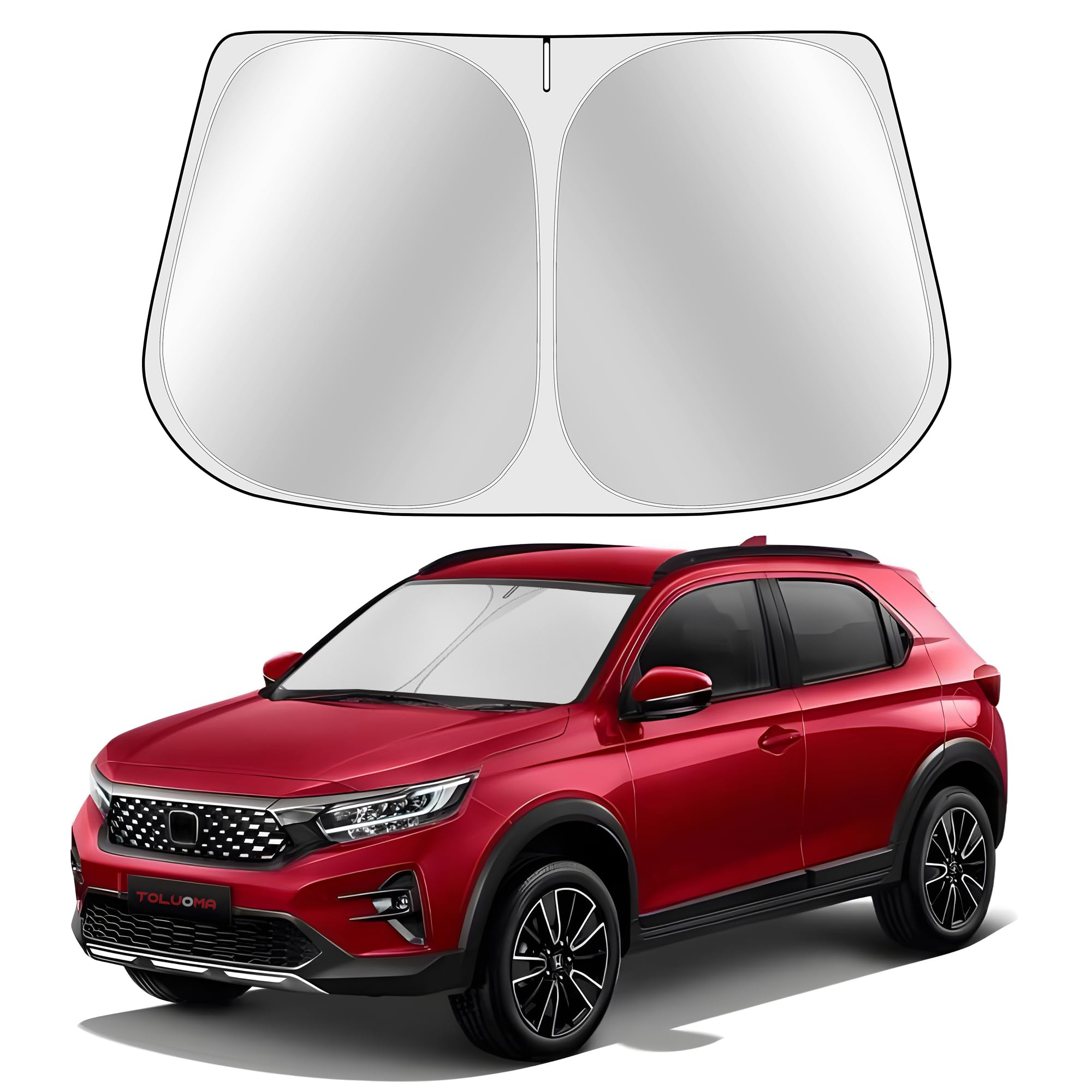 Toluoma Custom Fit Windshield Sun Shade For Hr-V 2023-2025 - Full Coverage, 210T Reflective Fabric, Double-Layer Design - Blocks