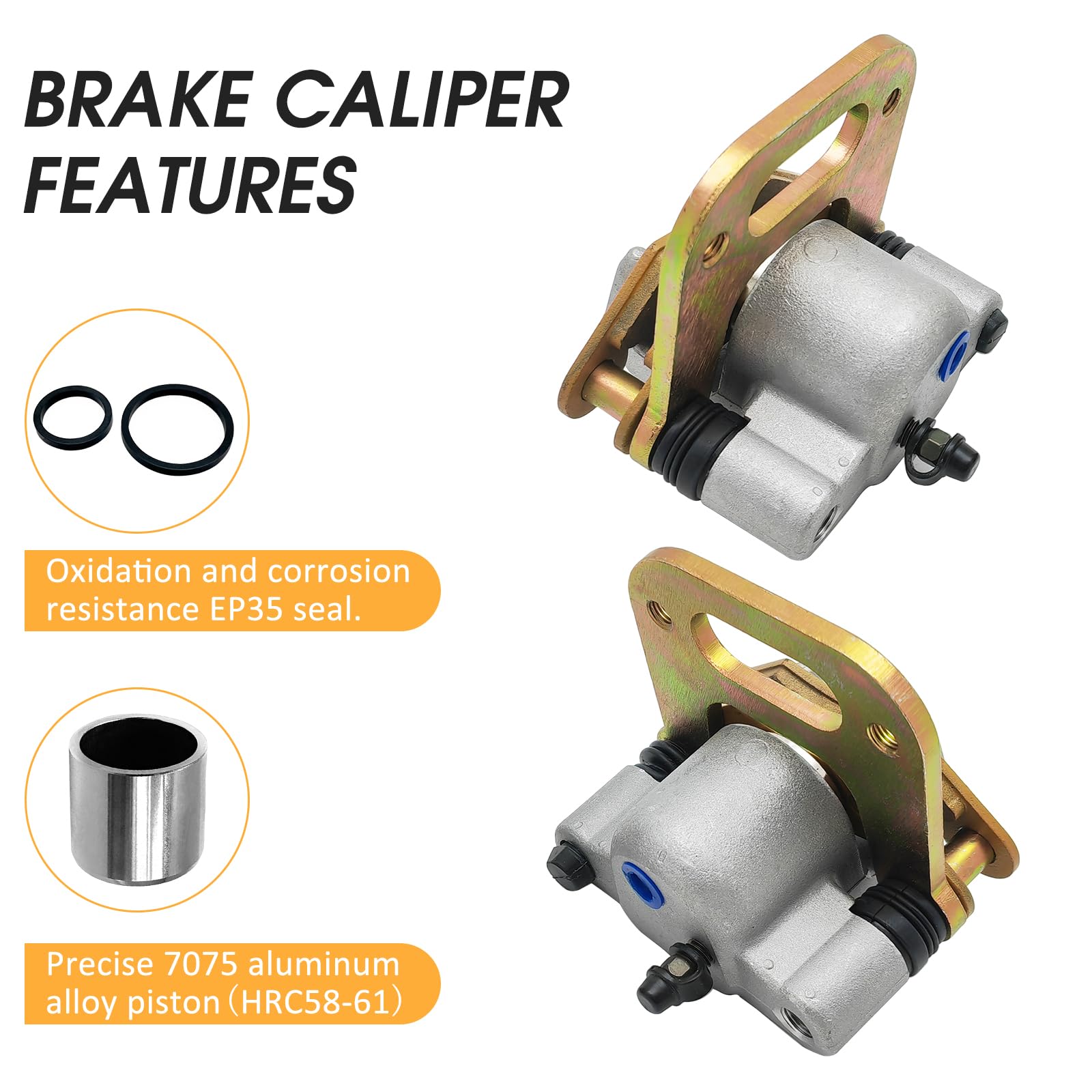 M Mati Front Left Right Brake Caliper Assembly For Polaris Atv Big Boss 350L/400L/500 6X6 Magnum 425 4X4 Sportsman 400 500 Trail Boss 350L 4X4 Xplorer 400 With Pads