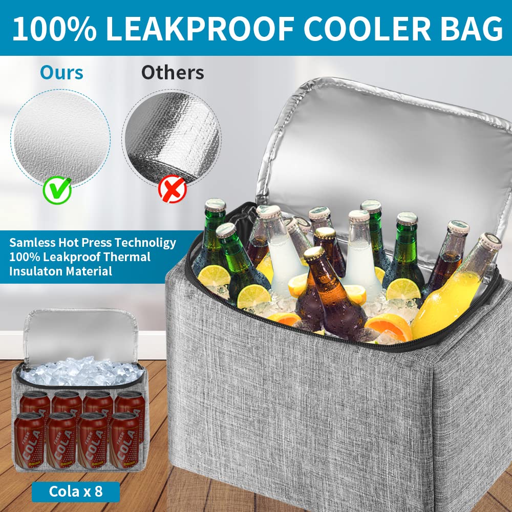 Car Trunk Organizer With Cooler, Hanging Organizers With Large Pockets, Zippers Detachable Seat Back Storage, Waterproof For Jee