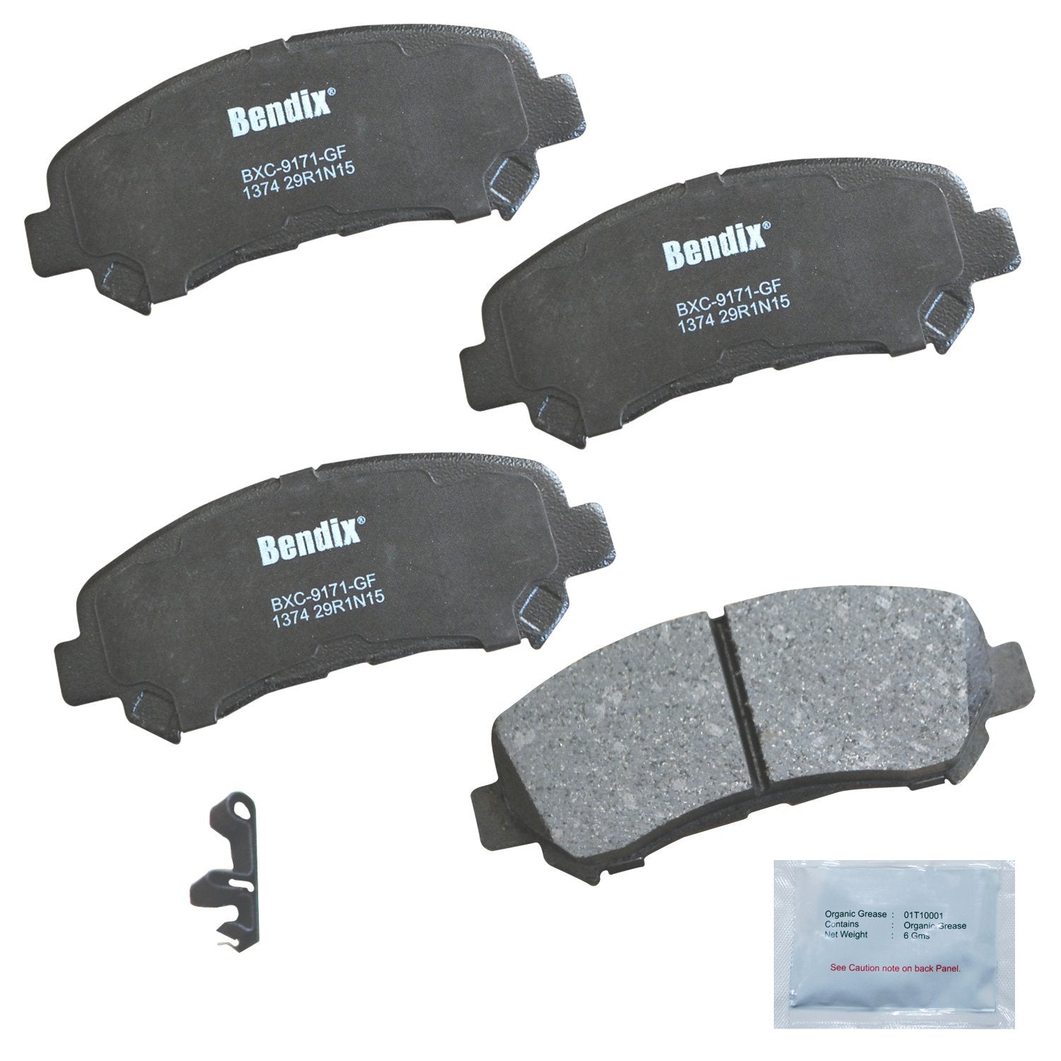 Bendix Priority1 Cfc1374 Ceramic Front Brake Pads For Select Models Nissan Juke, Maxima, Rogue, Rogue Select, Sentra, X-Trail, S