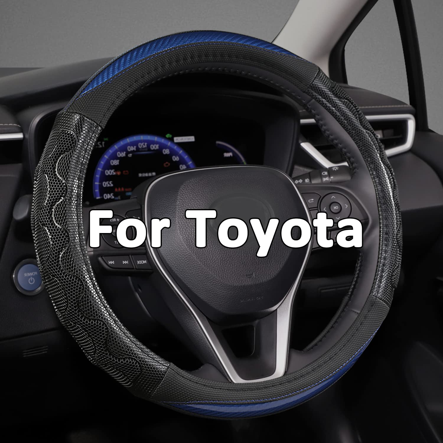 Giant Panda Steering Wheel Cover For Toyota Tacoma,4Runner,Tundra,Sequoia, Large Size - Black