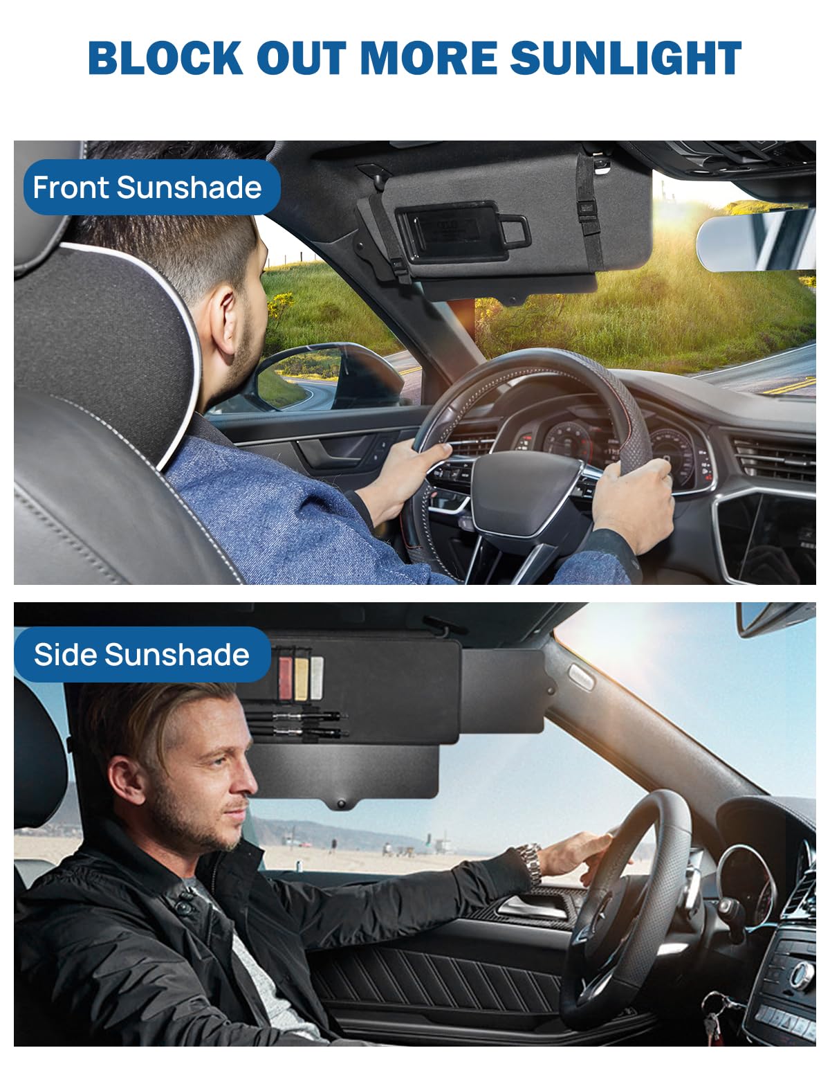 JOYTUTUS Car Sun Visor Extender, Sun Visor for Car Protects from Anti-Glare, UV Rays, Universal Fit, Practical