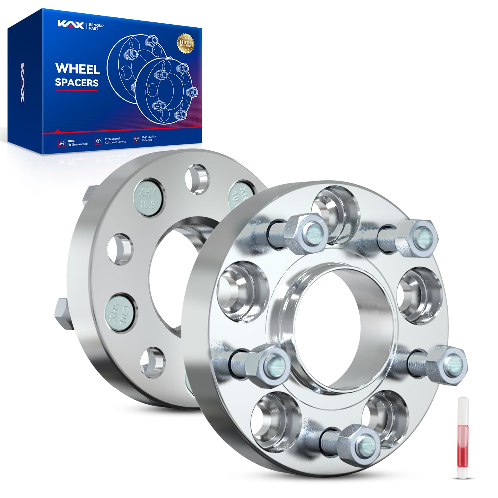 Kax 5X4.5 Wheel Spacers,Forged 1 Inch 5 Lug Hub Centric Wheel Spacers With M12X1.5 Studs 64.1Mm Hub Bore,Fit For Cr-V,Accord,Civ