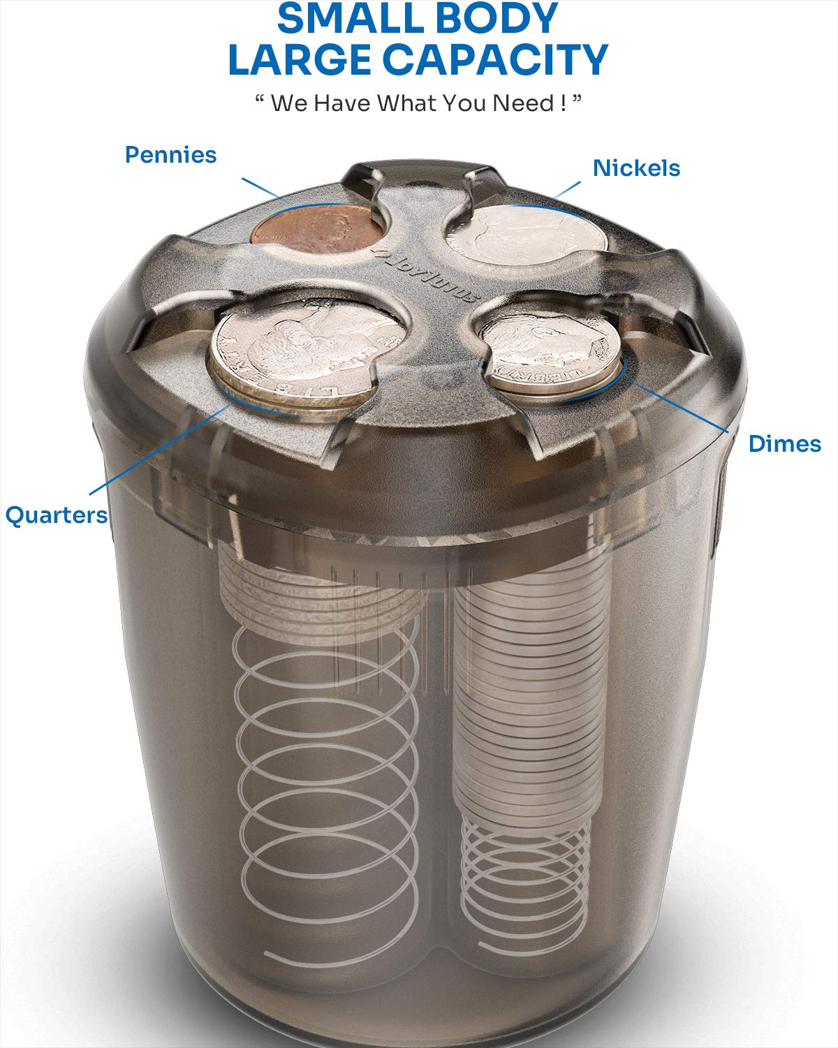 Joytutus Coin Holder For Car, High Capacity Coin Holder, Universal Car Coin Holder For Cup Holder, Change Holder For Most Car Tr