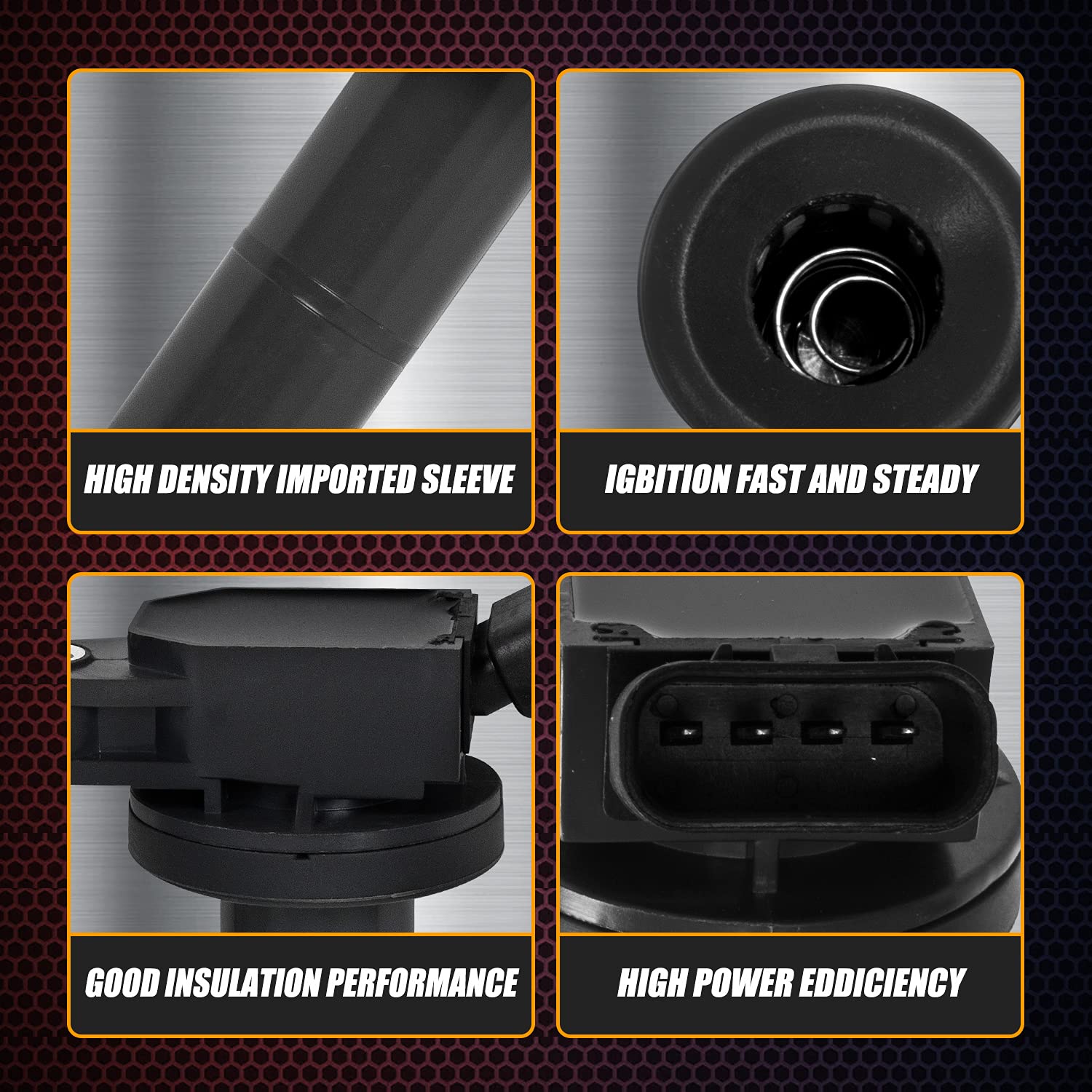 Ransoto Set Of 4 Uf333 Ignition Coil & 7092 Iridium Spark Plugs Compatible With Scion Tc Xb Toyota Camry Corolla Highlander Matrix Rav4 Solara Lexus Hs250H 2.4L L4 Replaces C1330