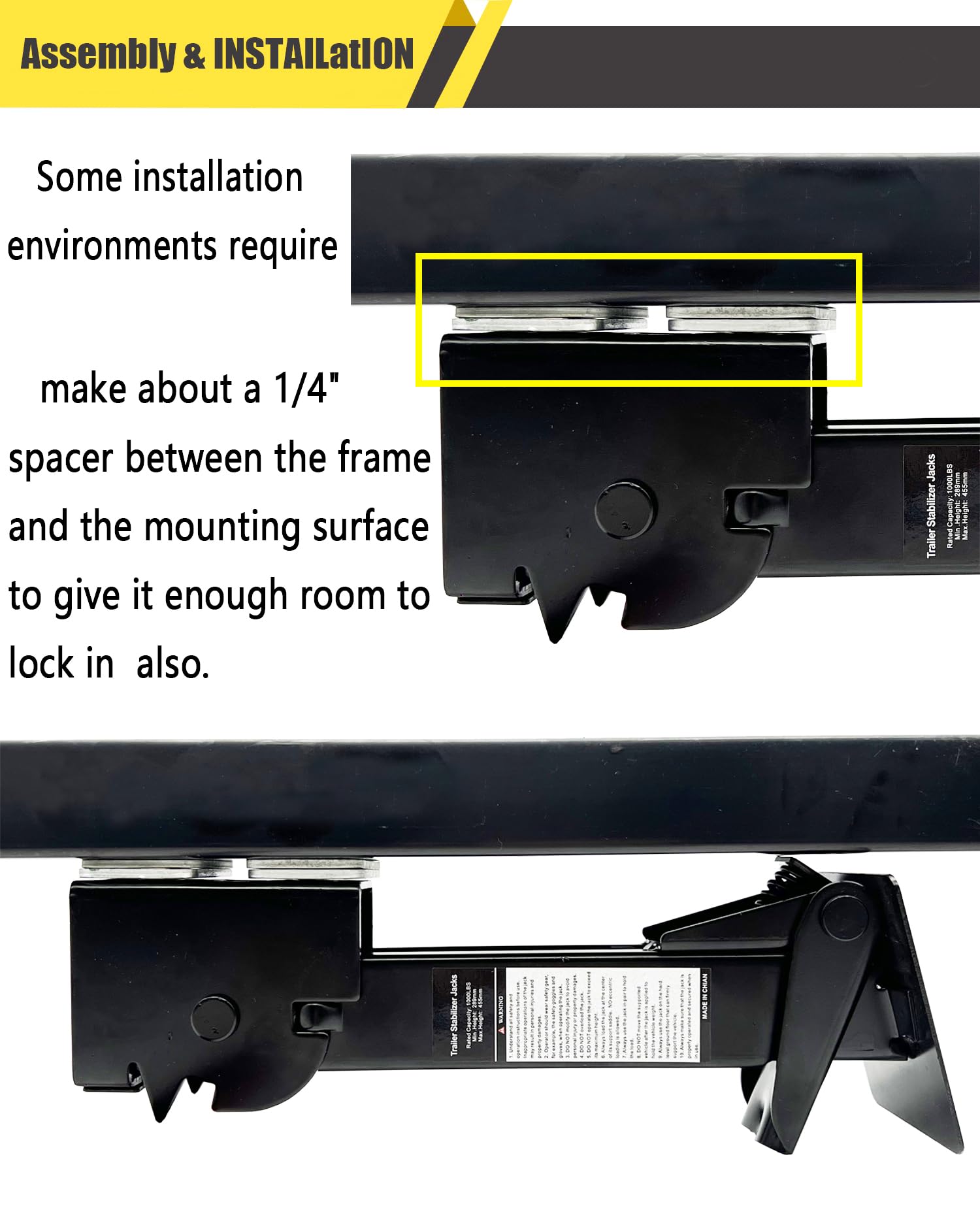 Pair Of Trailer Stabilizer Jacks Telescoping Rv Camper Accessories For Travel 450Kg(1000 Lbs) Capacity Each, 11.5''-18''