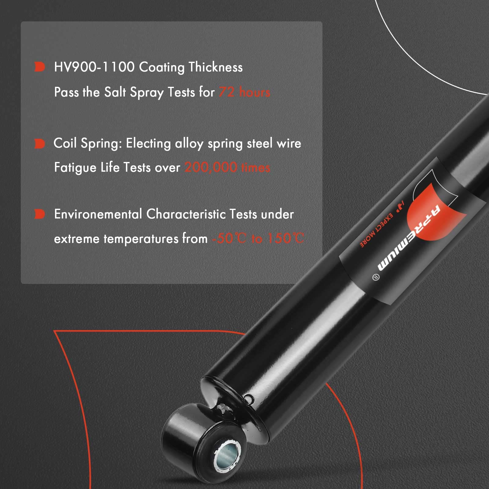 A-Premium Front And Rear Shock Absorbers Struts Compatible With Chevrolet Gmc Silverado 1500 Sierra 1500 (Classic) 1999-2007 -[4Wd, Exc. Electronic Suspension & Quadrasteer]