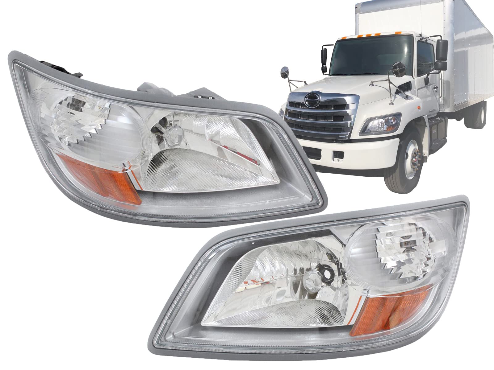 Auto Parts Avenue APA Replacement Headlamp for 2006-2020 Hino 238 258 268 338 165 185 Pair Passenger and Driver