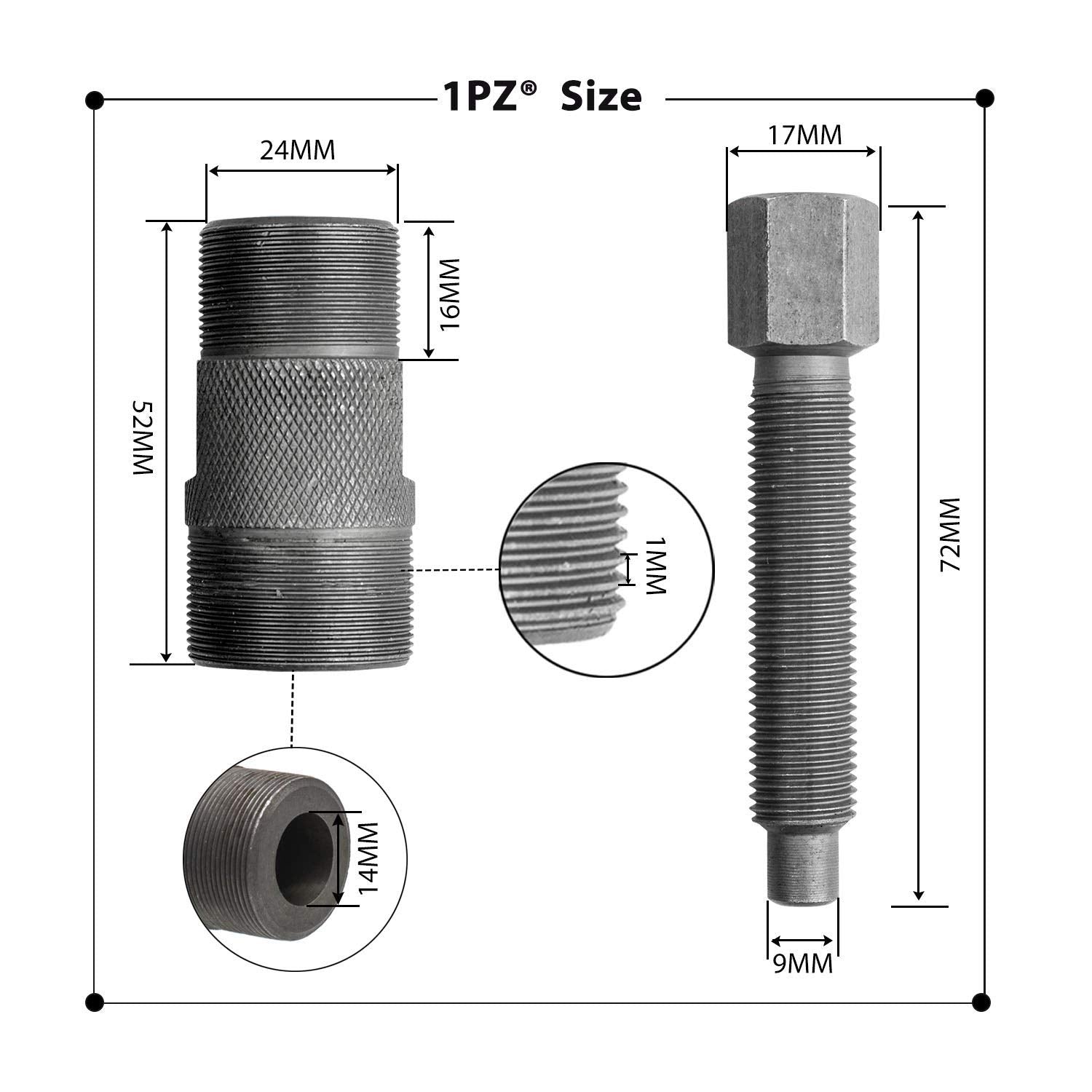 1Pz Fwt-101 Magneto Flywheel Puller Stator Removal 24Mm & 27Mm Repair Tool Replacement For Gy6 50Cc 125Cc 150Cc Kawasaki Yamaha