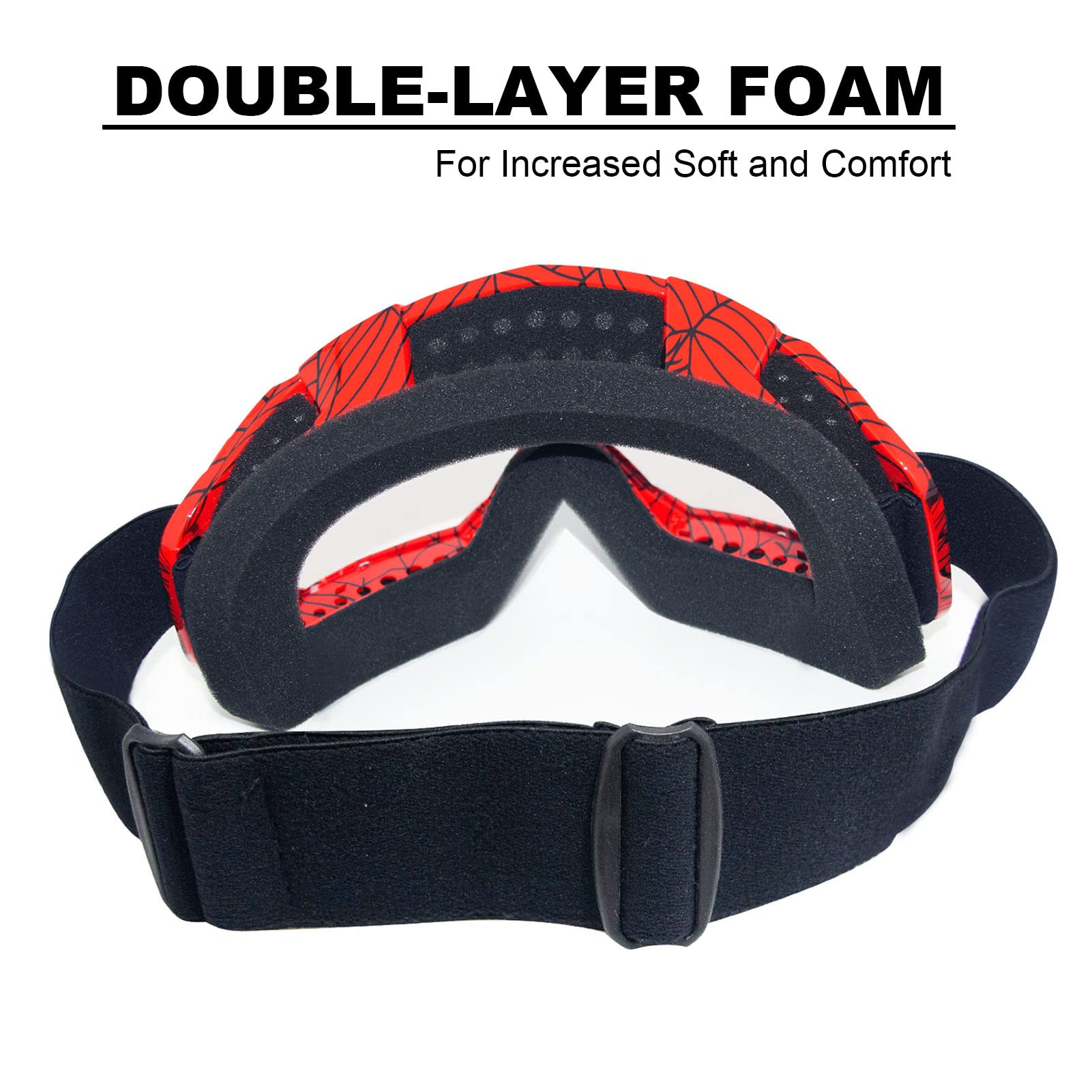 Spider Red Frame Clear Lens Otg Offroad Motocross Riding Goggles For Adults Men Women Youth Kids
