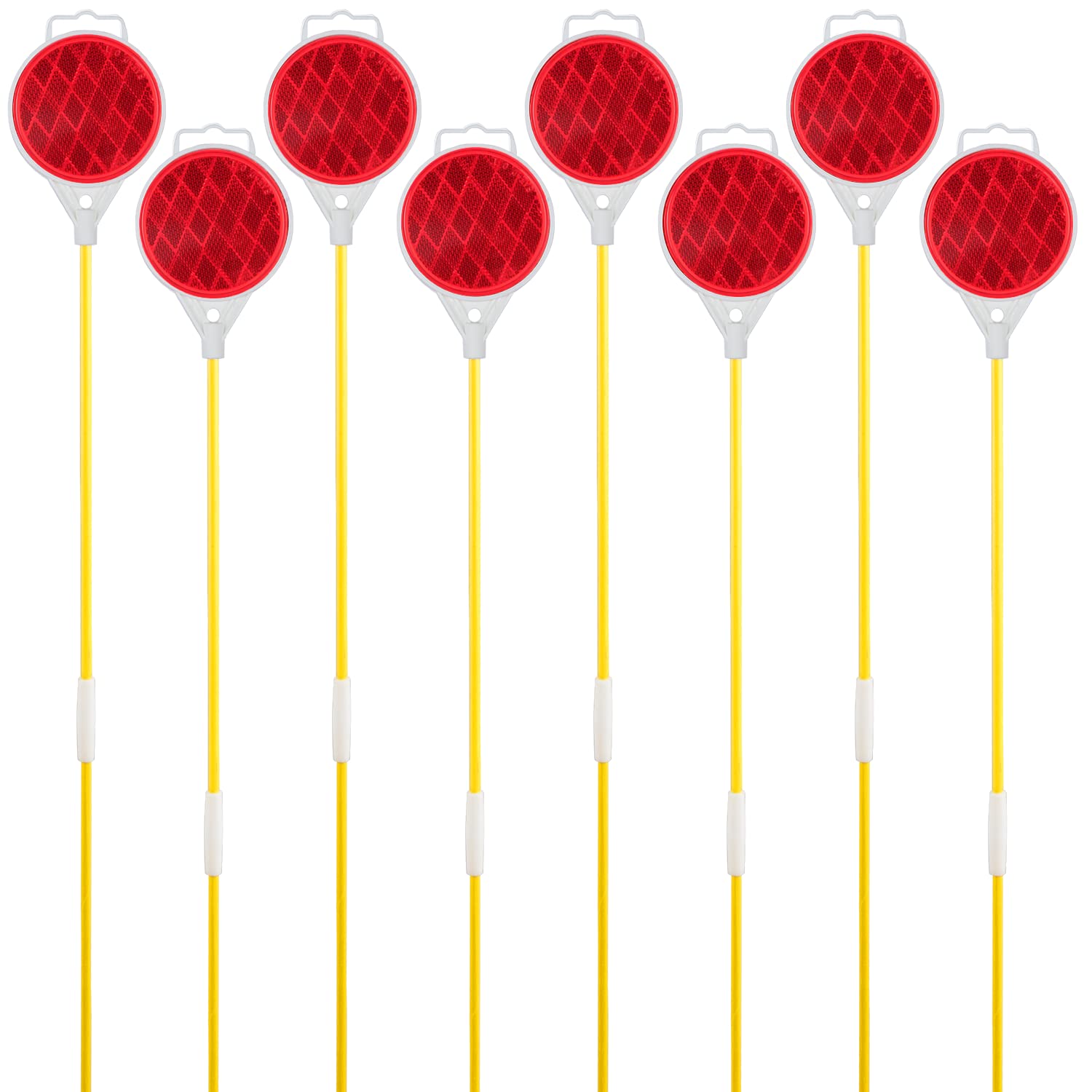 Orange Reflective Driveway Markers,Snow Plow Markers,Plow Markers,51 Inch Yellow Fiberglass Pole Double Sided Reflector For Driv