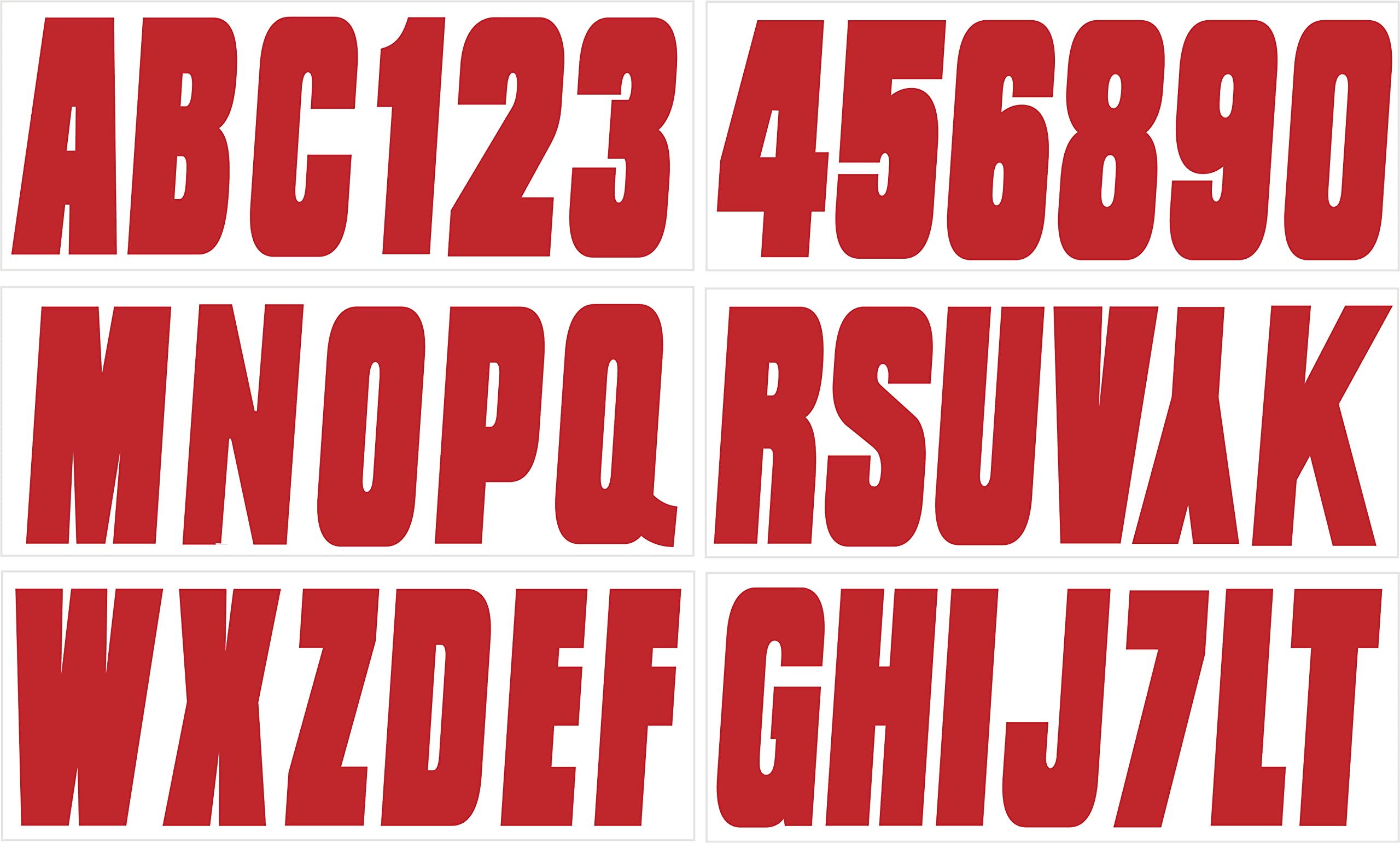 Hardline Products Series 350 Factory Matched 3-Inch Boat & PWC Registration Number Kit, Solid Red - RED350EC