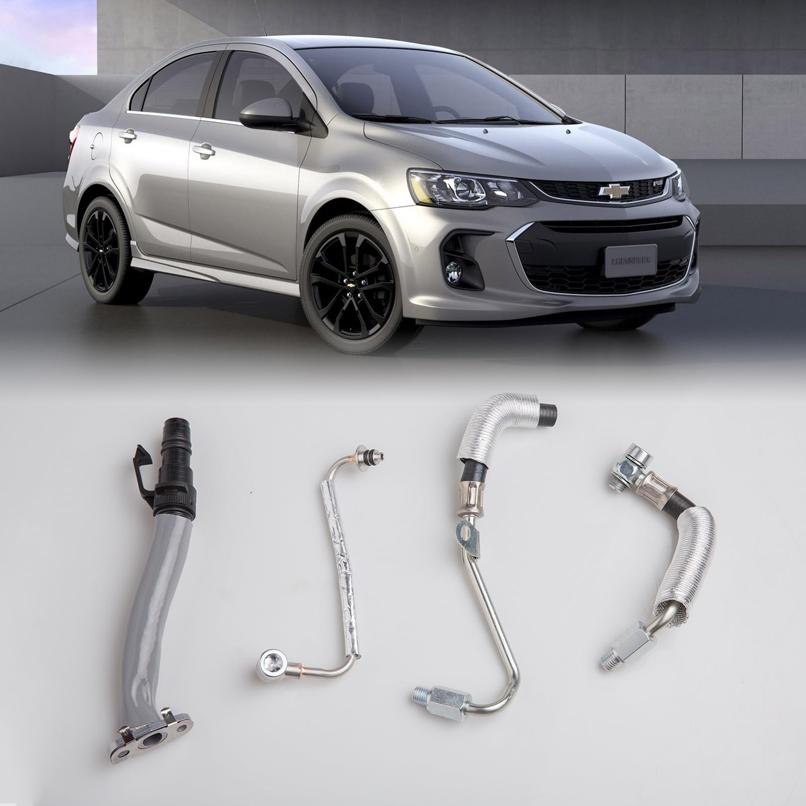 Tykick 4Pcs Turbo Kit Oil Return Drain & Oil Feed Pipe Kit for Chevrolet Sonic Cruze Trax Cruze Limited 2011-2021 Buick Encore 2