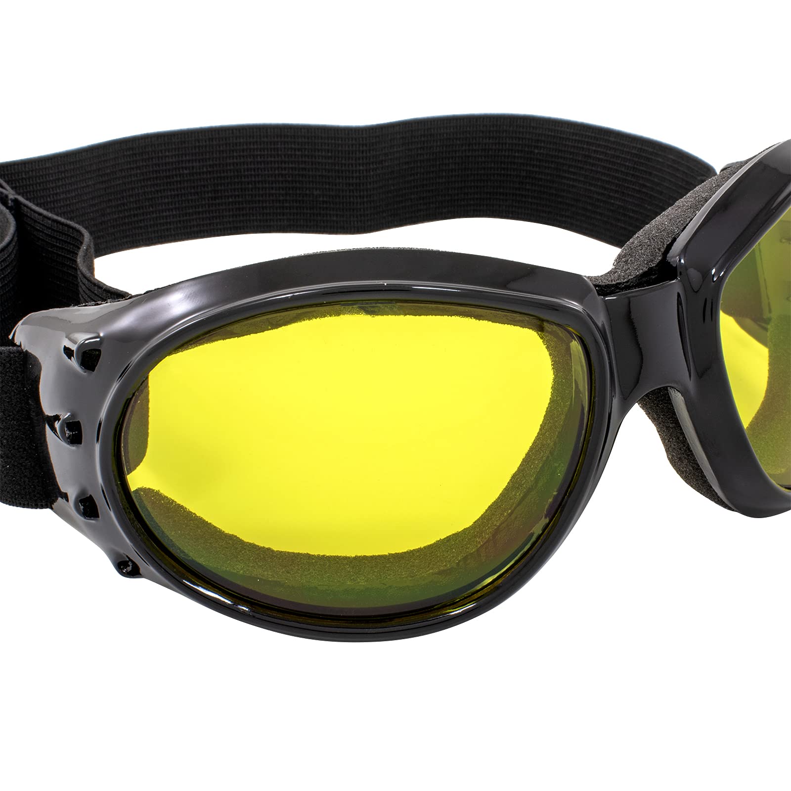 Birdz Eyewear Eagle Motorcycle Goggles (Black Frame/Yellow Lens)
