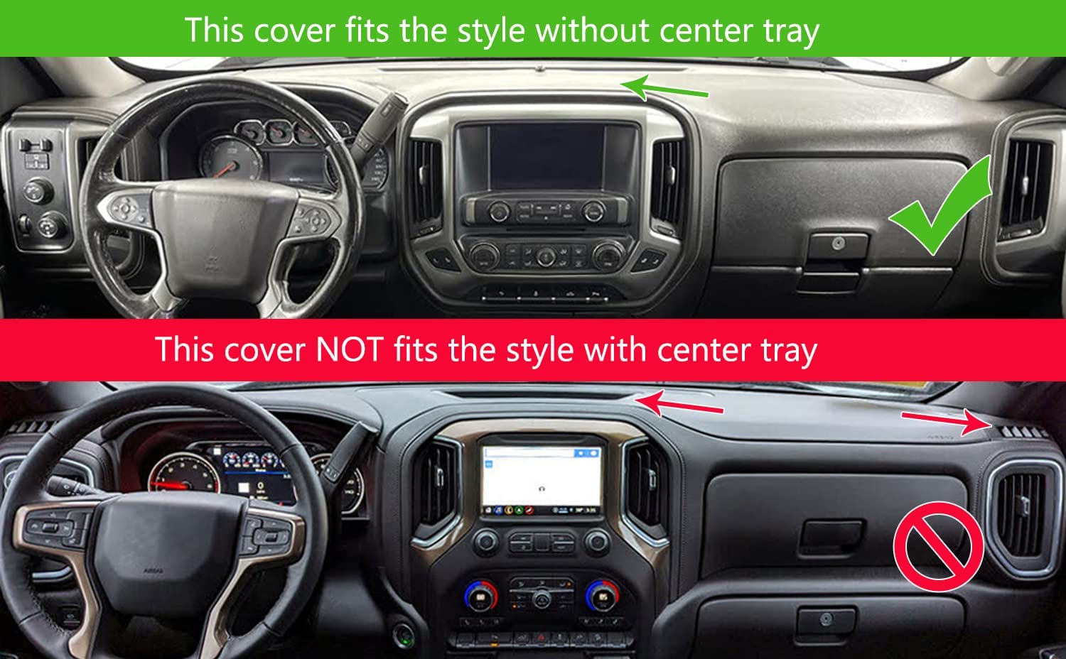 Dash Cover Custom Fit For 2014-2018 Chevy Chevrolet Silverado/Gmc Sierra 1500,2015-2019 Chevy Silverado/Gmc Sierra 2500Hd 3500Hd