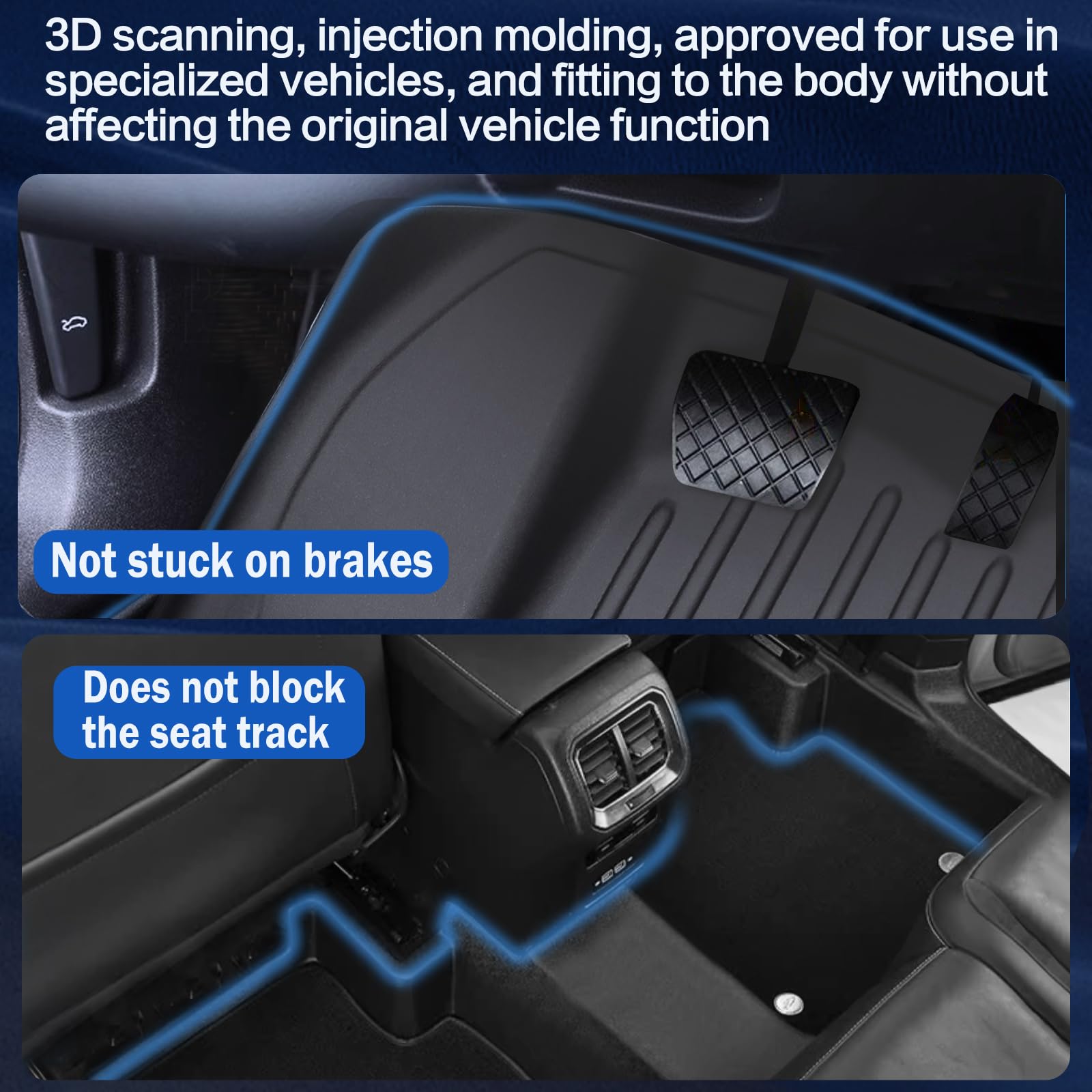Custom Floor Mats for Mazda CX-5 2017-2023 All-Weather TPE Rubber Mats, Fits 1st & 2nd Row, Anti-Slip Full Set