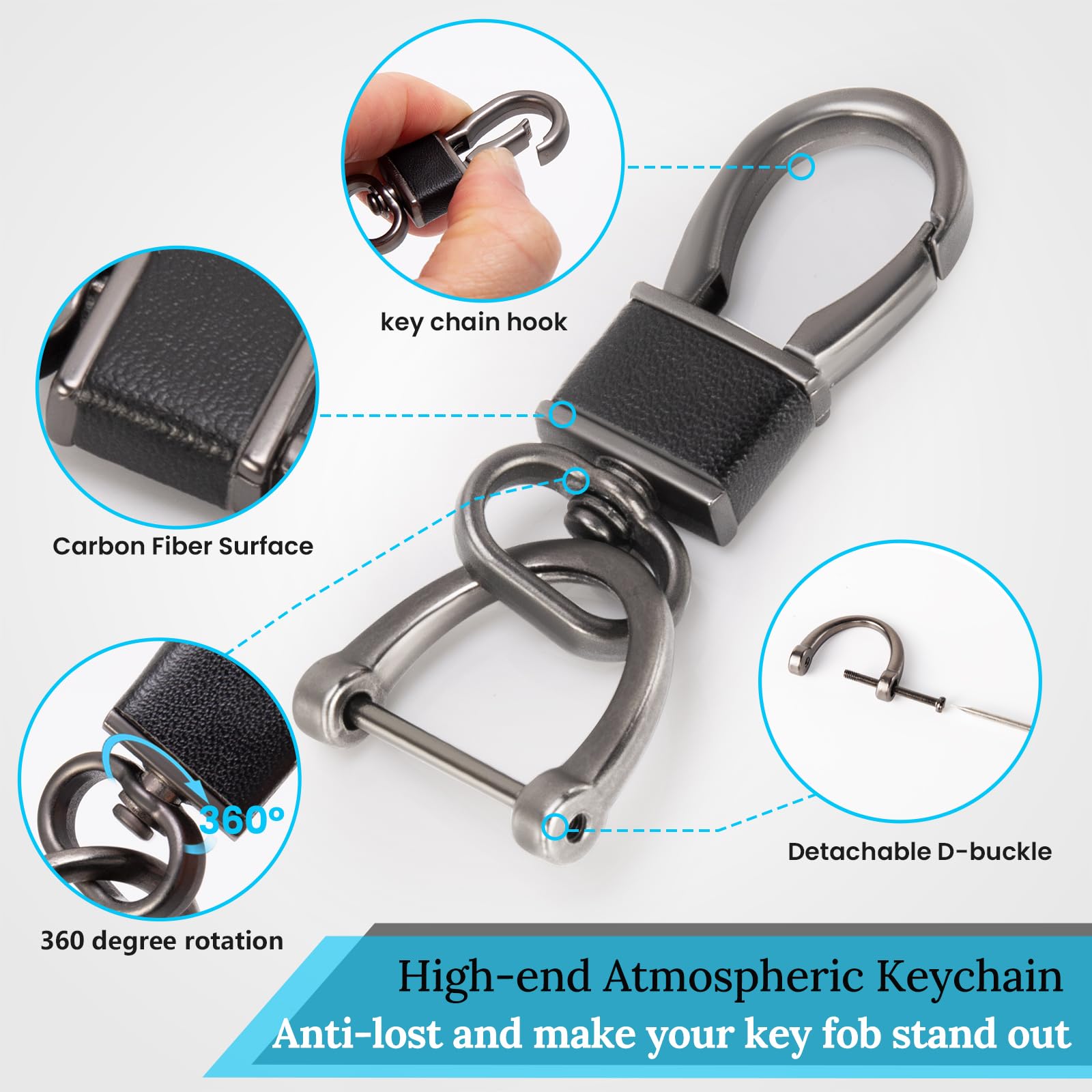 Ctrinews For Bmw Key Fob With Leather Keychain, Advanced Soft Tpu Surface Grain Key Fob Cover For Classic Style Bmw Smart Key (B