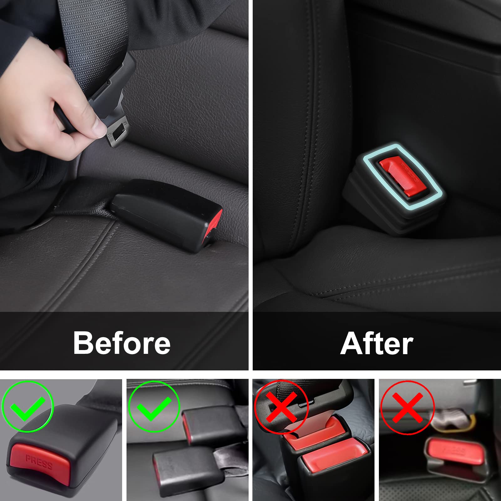 Qijk Seat Belt Buckle Holder Seat Belt Buckle Booster Seat Belt Buckle Fixer Keep The Seat Belt Buckle Upright And Stable Lumino