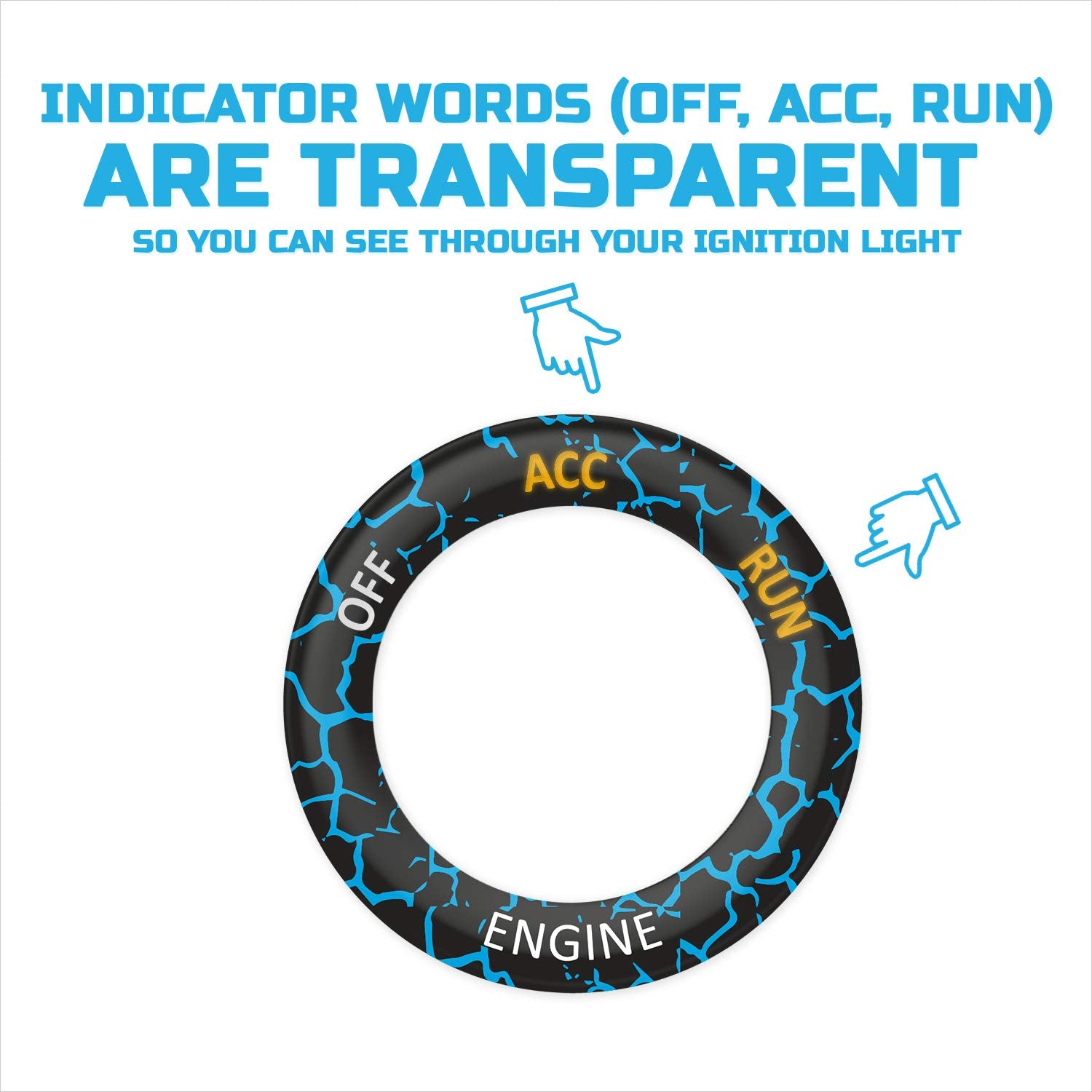 TOOLEPIC for Dodge Ram 1500 Challenger Charger Durango Accessories 2015-2024 - Engine Start Stop Button Overlay Baby Blue Sticke