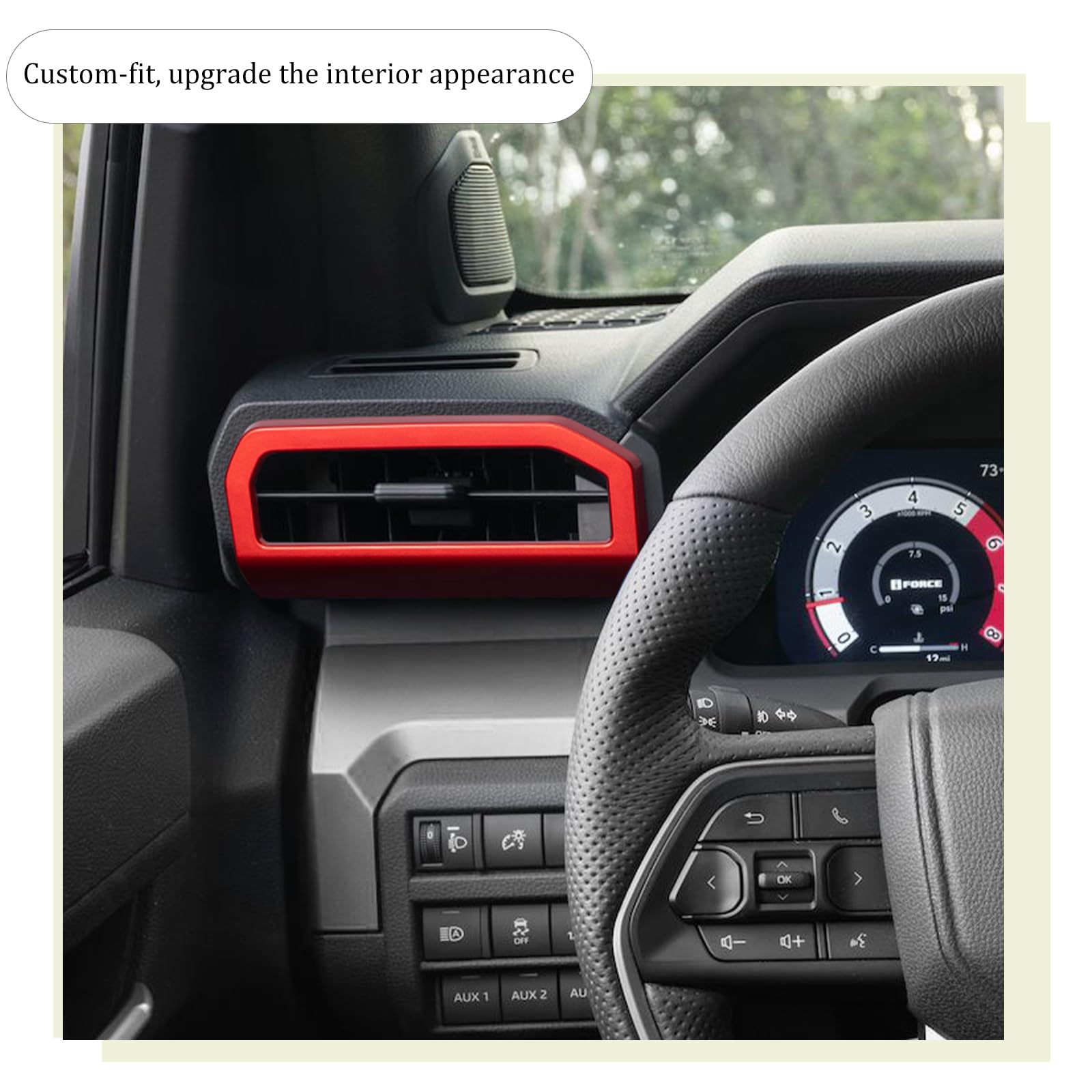 Jdmcar Dashboard Side Air Vent Outlet A/C Decorative Cover Trim Compatible With 2024 2025 Toyota Tacoma And 2025 Toyota 4Runner