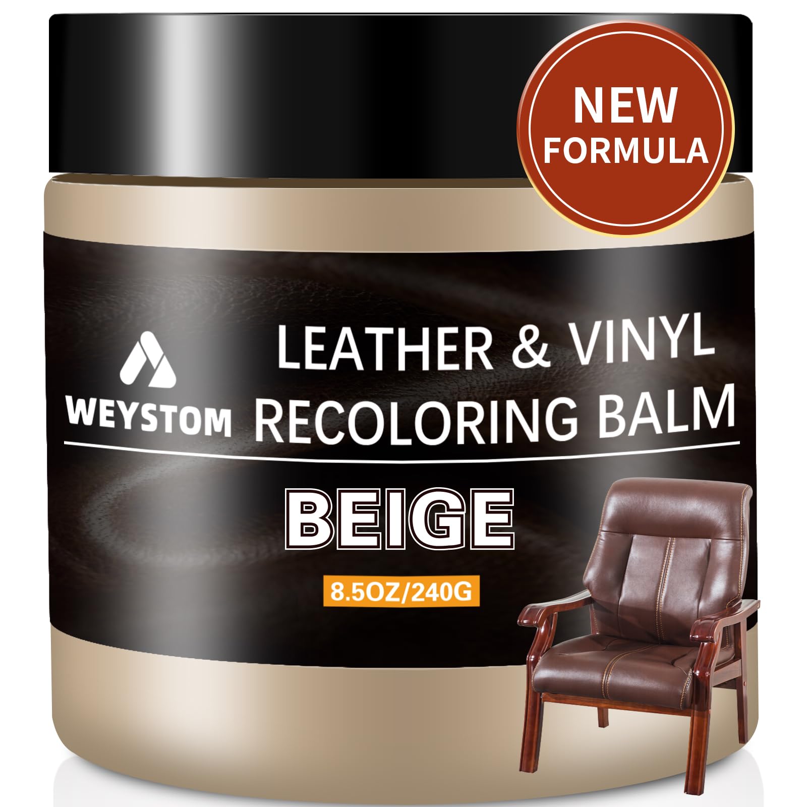 Leather Recoloring Balm - Beige Leather Repair Kit For Furniture, Dye, Recolor, Renew, Repair & Restore Aged, Faded, Cracked, Pe