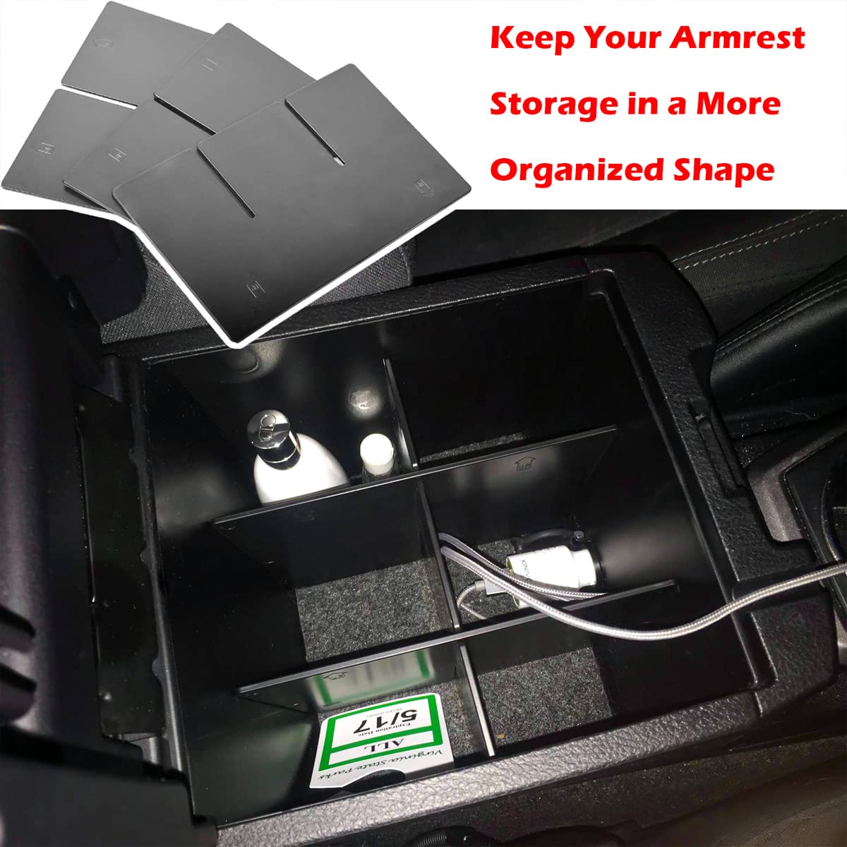 EDBETOS Center Console Organizer Insert Dividers Compatible with Toyota Tacoma 2016 2017 2018 2019 2020 2021 2022 2023 3rd Gen T