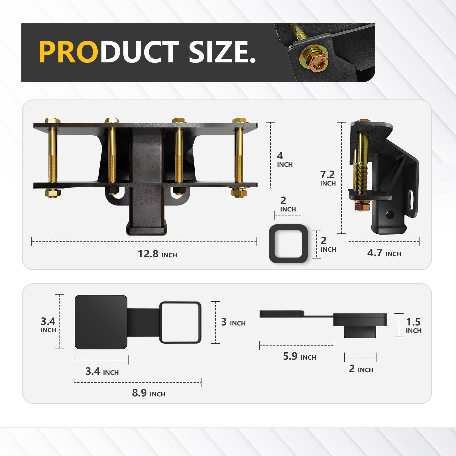 Yzona For Jeep Wrangler Tow Hitch Trailer Kit Compatible With 2018 2019 2020 2021 2022 2023 2024 Jeep Wrangler Jl Jlu Hitch Rece