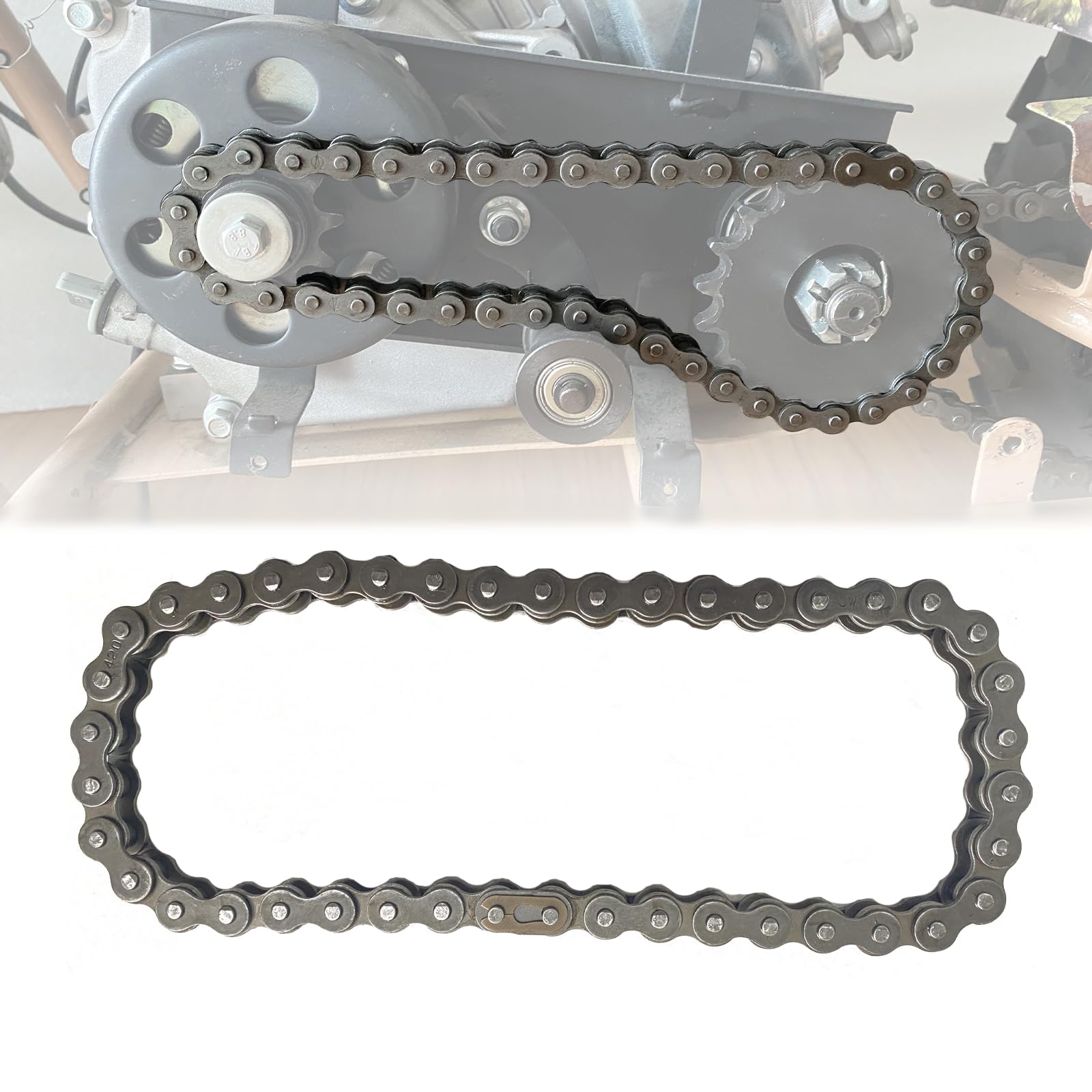 QYMOTO CT200U CT200U-EX Chain Front Jackshaft 420 Chain 42 Links with Master Link for Coleman Mini Bike Chain CT200U-EX BT200X M