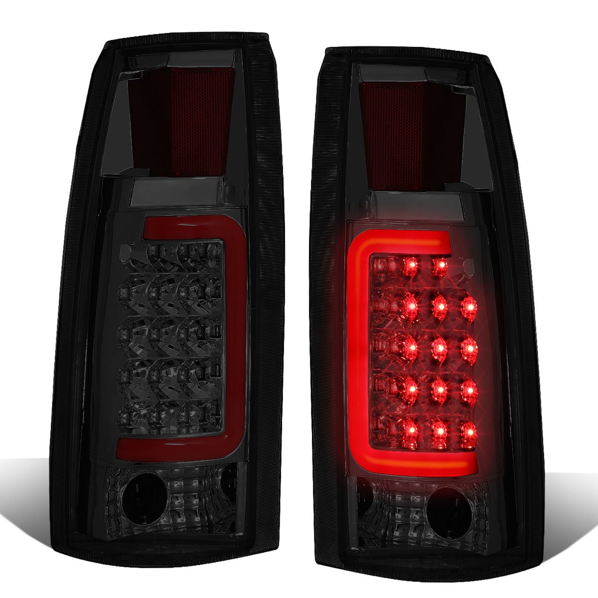 DNA MOTORING TL-C10-LED-RD3D-CH-SM LED 3D Tail Light Assembly Driver & Passenger Side [Compatible with 99-00 Escalade / 92-94 Bl